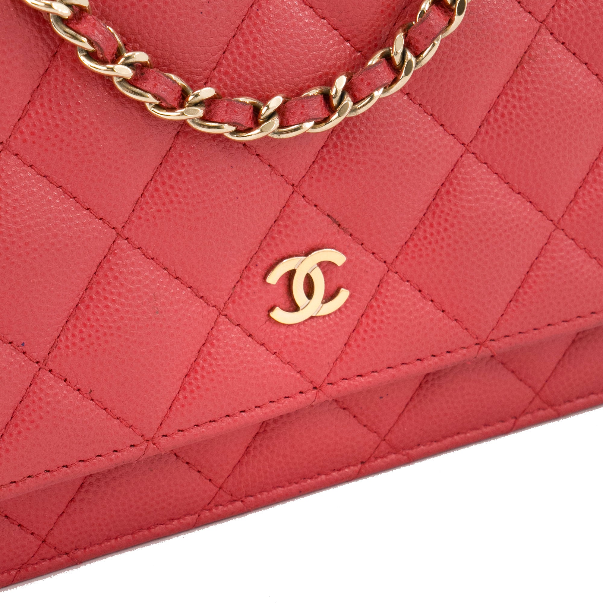 CHANEL - Sac à bandoulière Wallet on Chain Chanel en cuir caviar rose