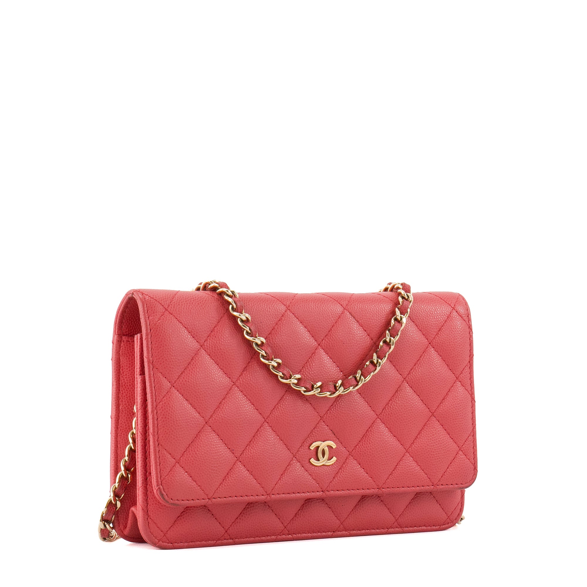 CHANEL - Sac à bandoulière Wallet on Chain Chanel en cuir caviar rose