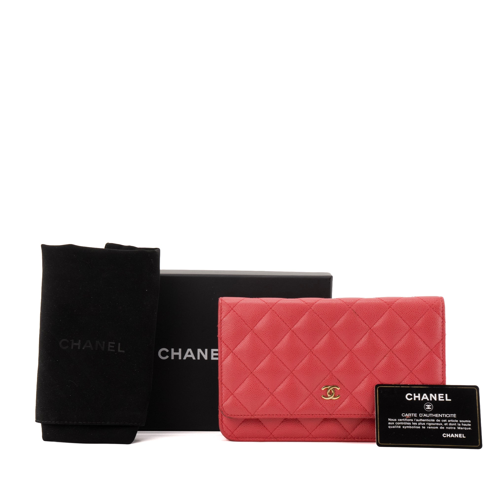 CHANEL - Sac à bandoulière Wallet on Chain Chanel en cuir caviar rose