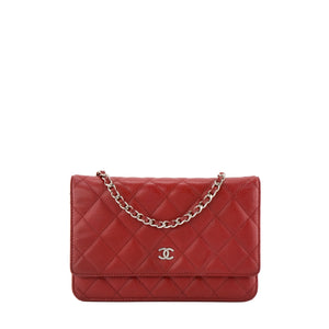CHANEL - Sac à bandoulière Wallet on Chain Chanel en cuir caviar rouge