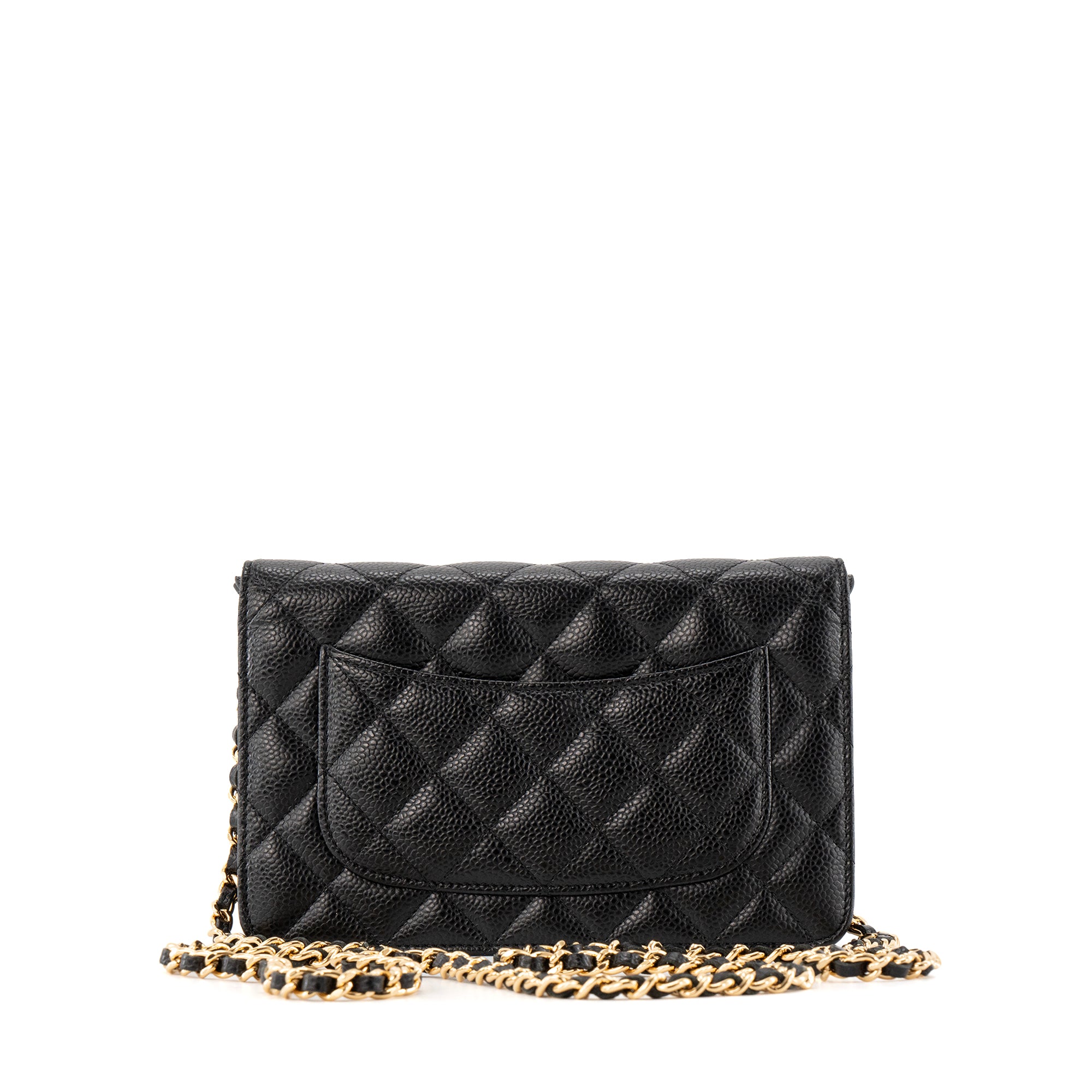 CHANEL - Sac à bandoulière Wallet on Chain classique/timeless Chanel en cuir caviar noir