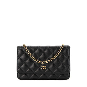 CHANEL - Sac à bandoulière Wallet on Chain classique/timeless Chanel en cuir caviar noir
