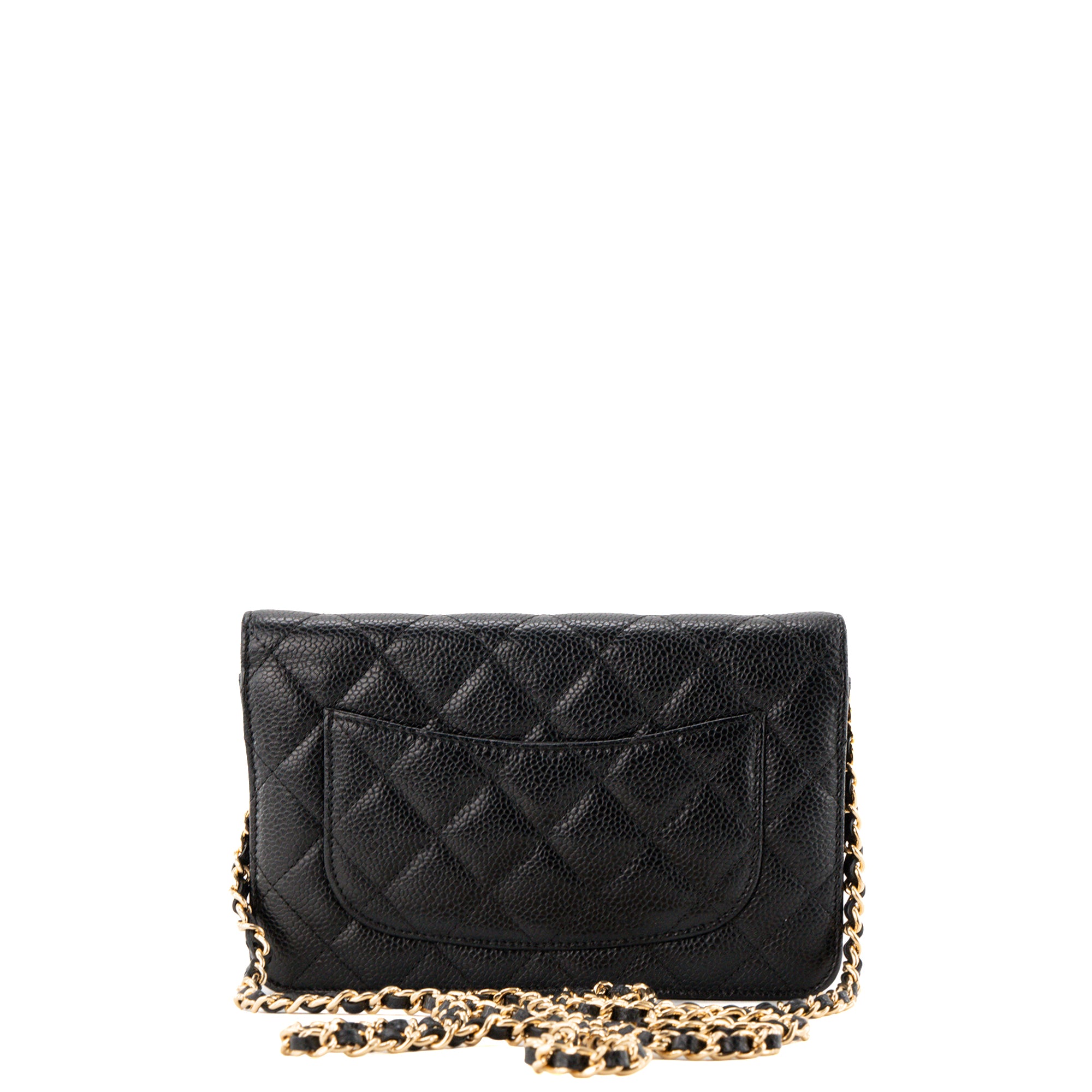 CHANEL - Sac à bandoulière Wallet On Chain Classique/Timeless Chanel en cuir caviar noir