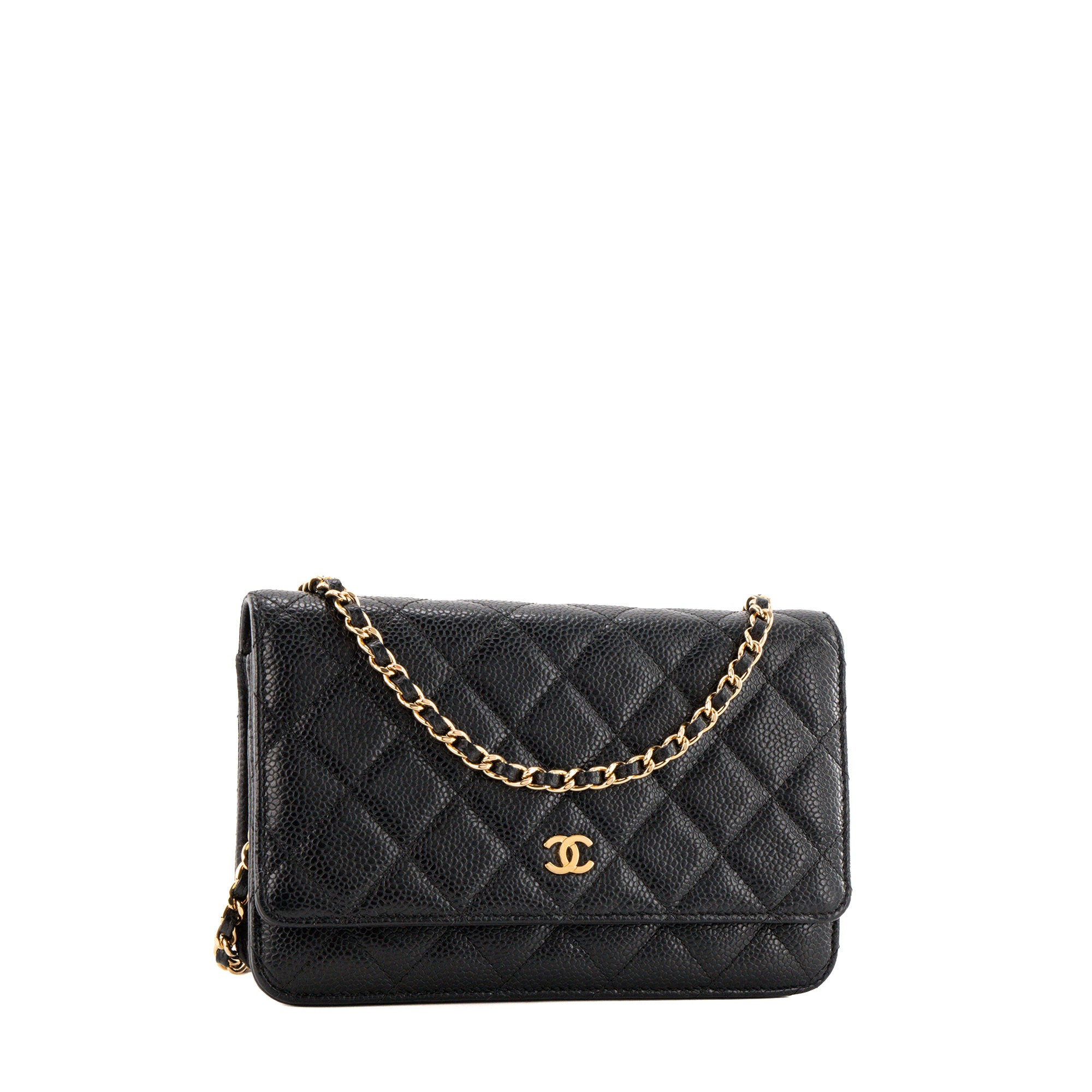 CHANEL - Sac à bandoulière Wallet On Chain Classique/Timeless Chanel en cuir caviar noir