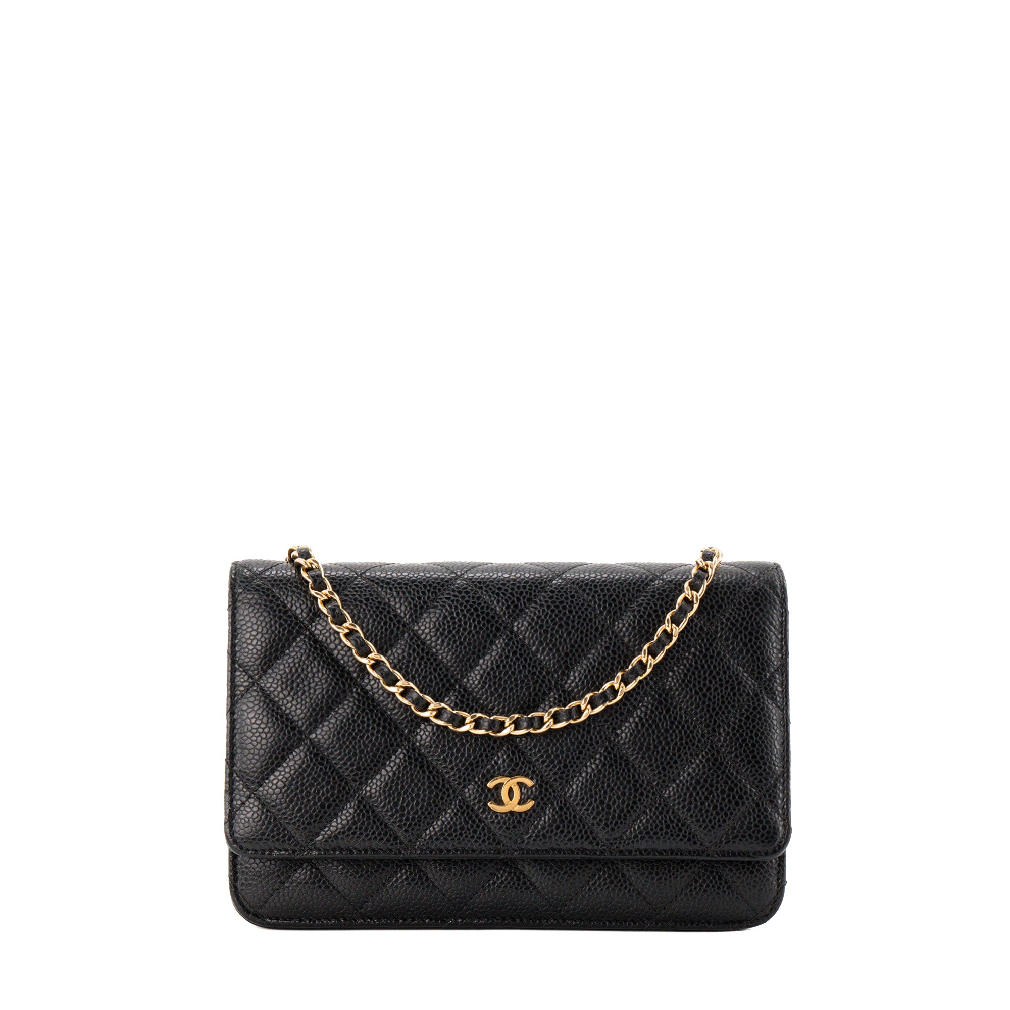 CHANEL - Sac à bandoulière Wallet On Chain Classique/Timeless Chanel en cuir caviar noir