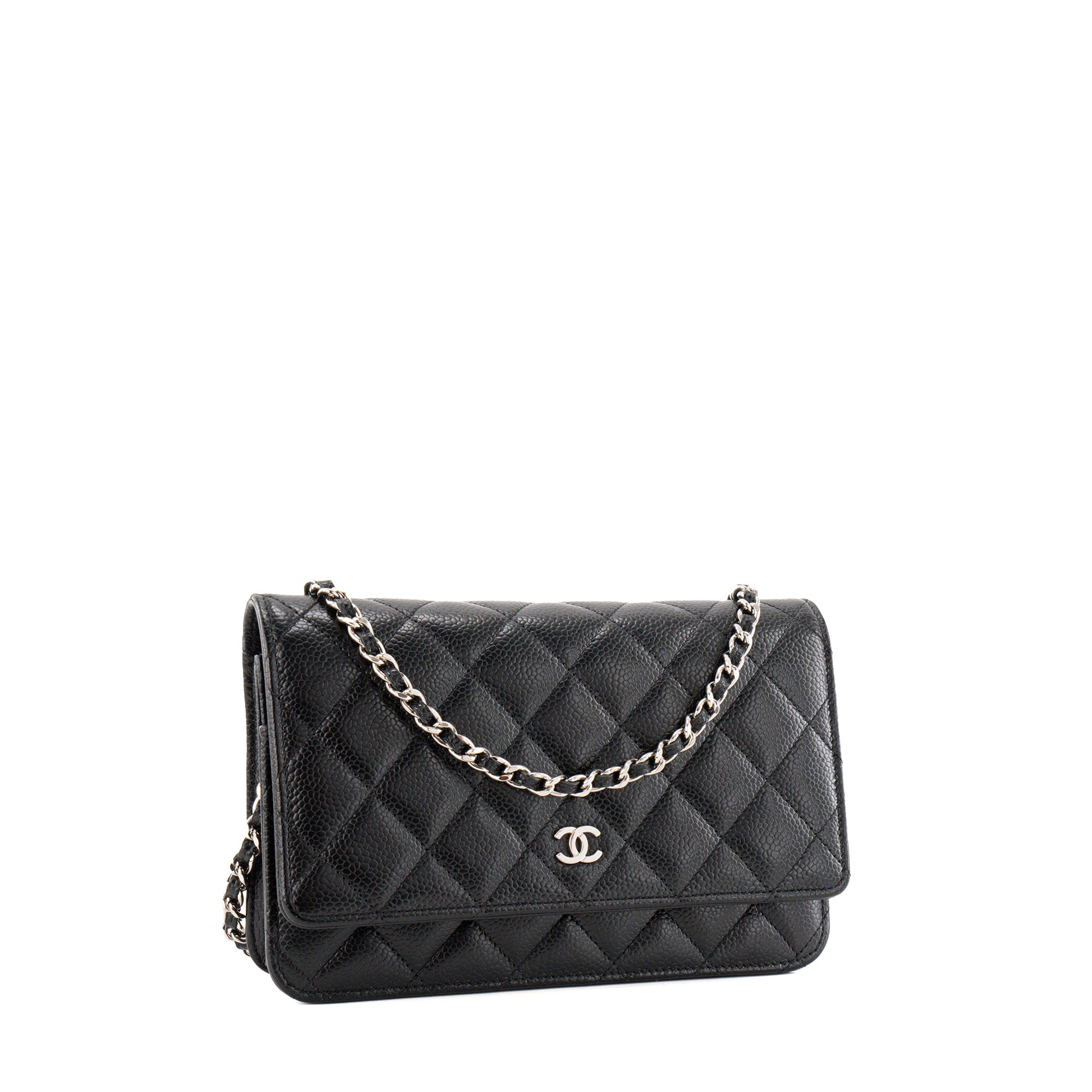 CHANEL - Sac à bandoulière Wallet On Chain Classique/Timeless Chanel en cuir caviar noir