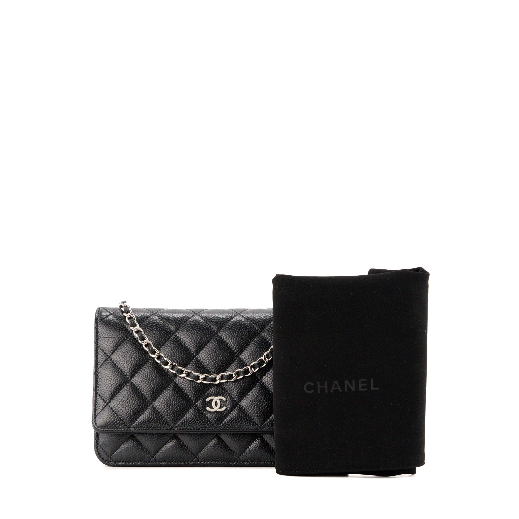 CHANEL - Sac à bandoulière Wallet On Chain Classique/Timeless Chanel en cuir caviar noir