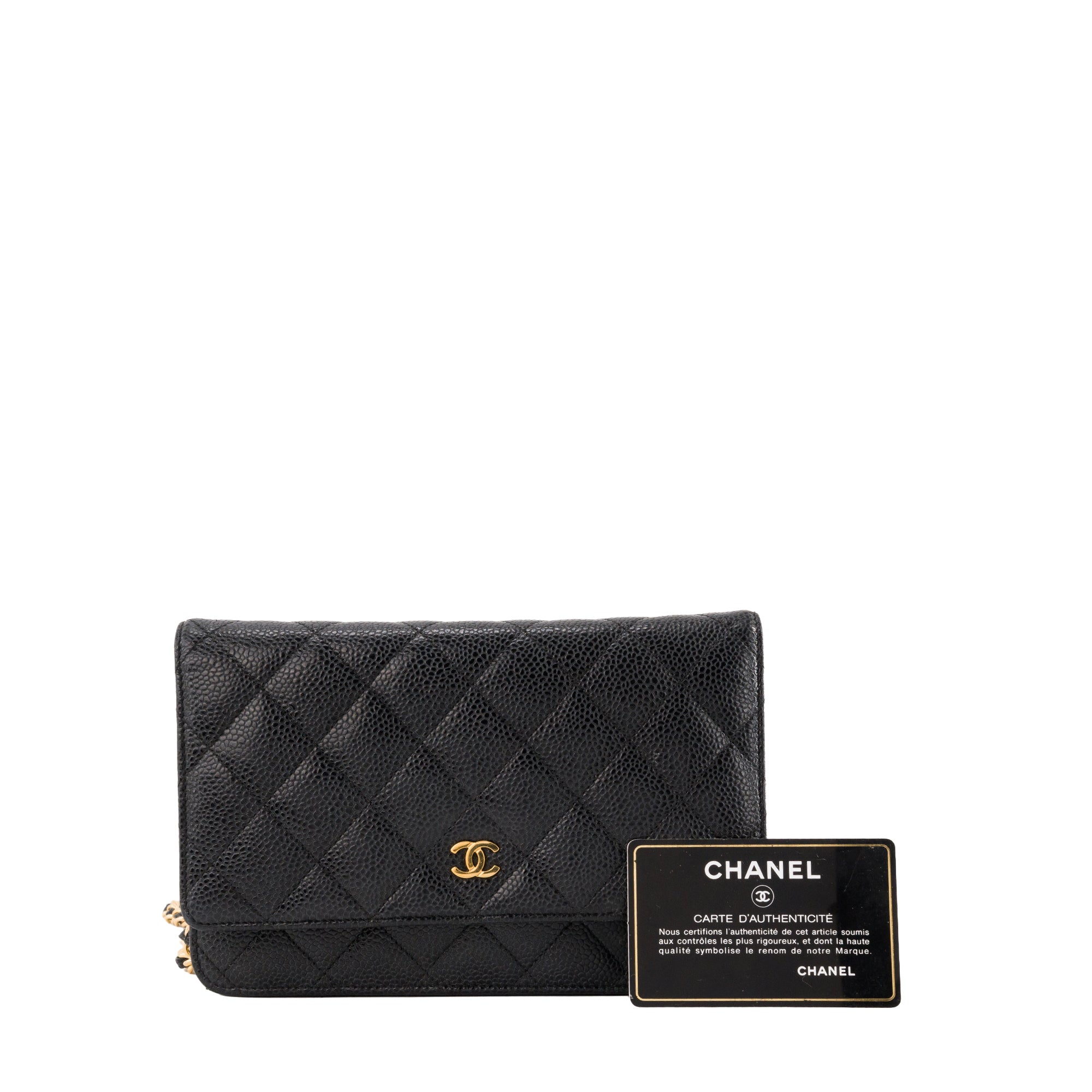 CHANEL - Sac à bandoulière Wallet On Chain Classique/Timeless Chanel en cuir caviar noir