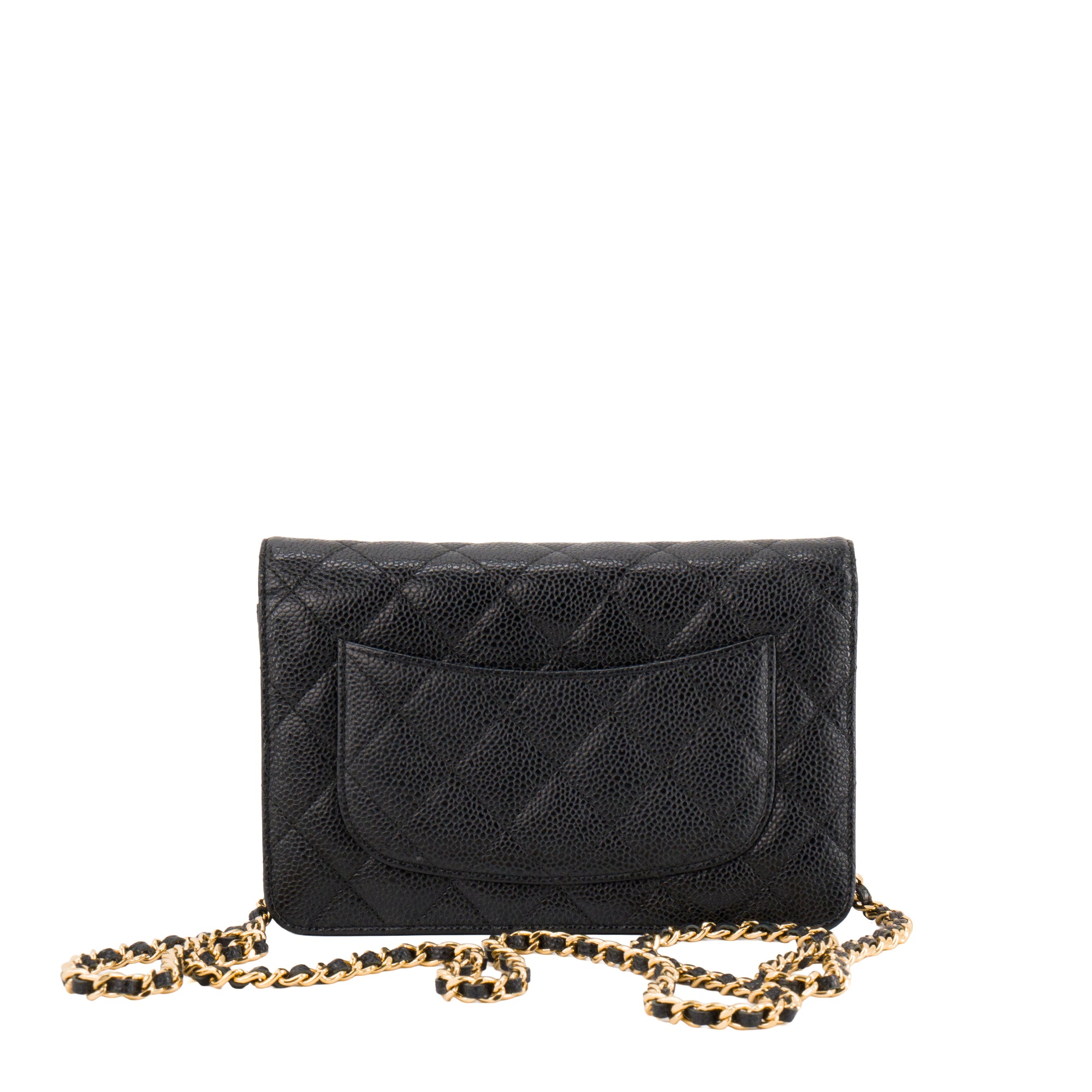CHANEL - Sac à bandoulière Wallet On Chain Classique/Timeless Chanel en cuir caviar noir