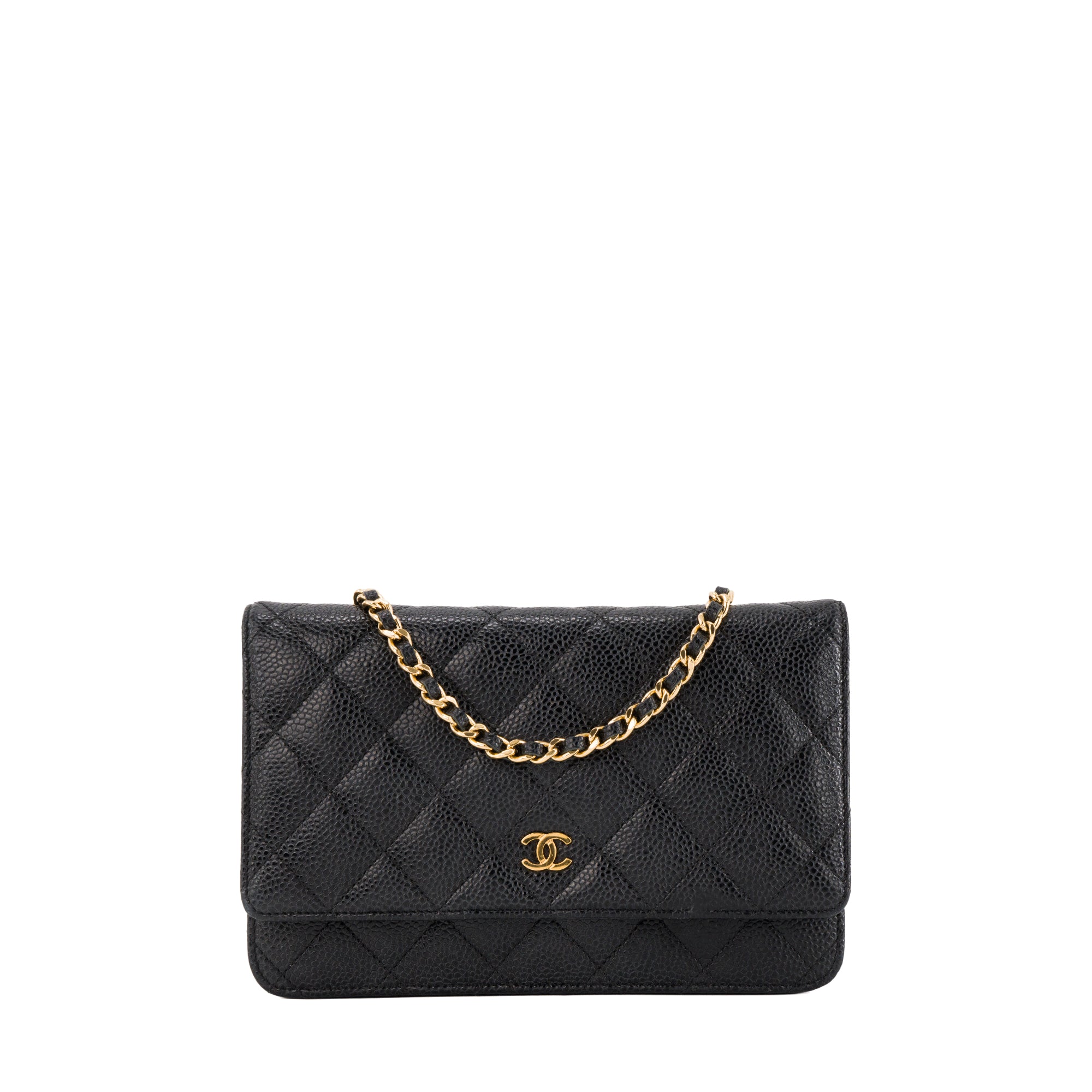 CHANEL - Sac à bandoulière Wallet On Chain Classique/Timeless Chanel en cuir caviar noir