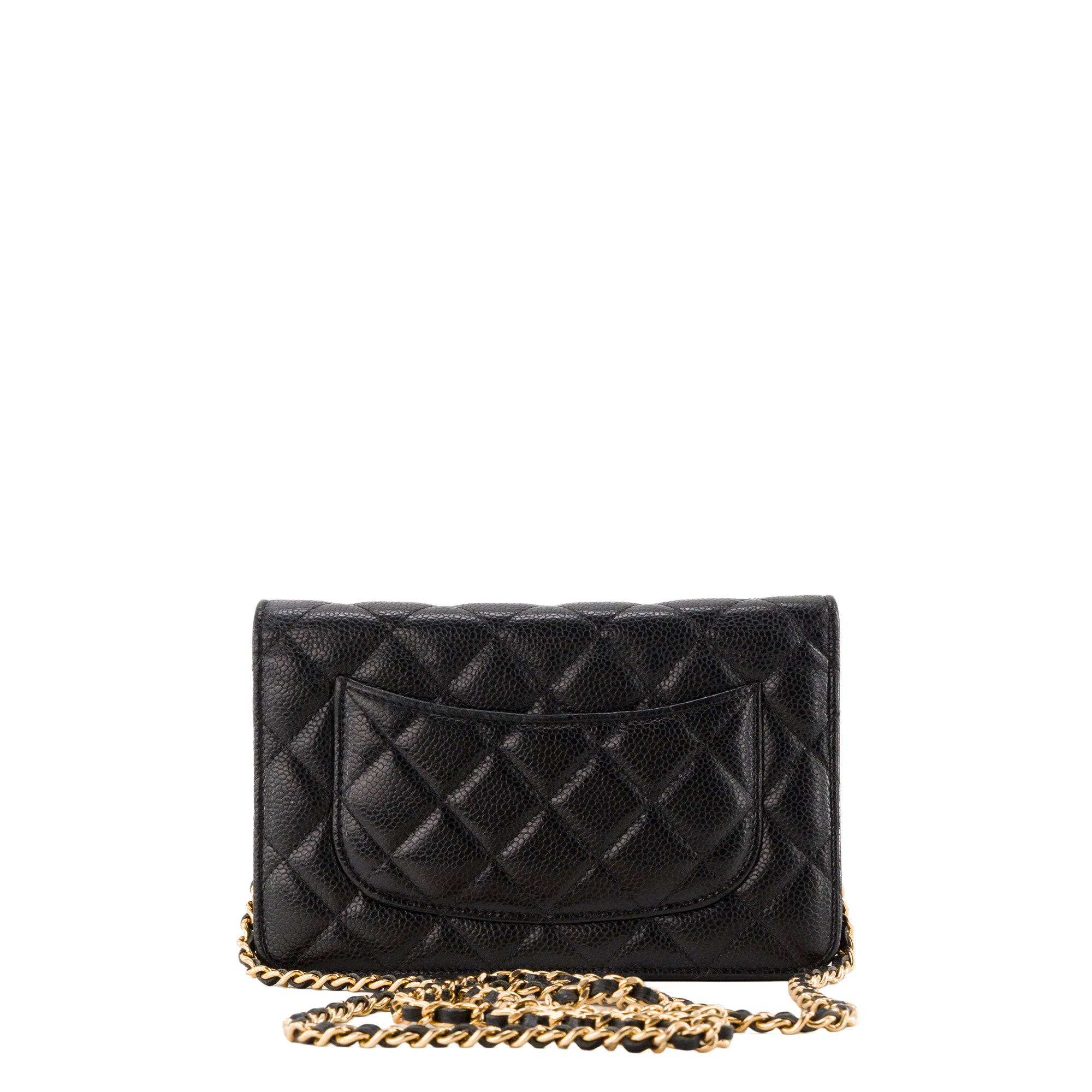 CHANEL - Sac à bandoulière Wallet On Chain Classique/Timeless Chanel en cuir caviar noir