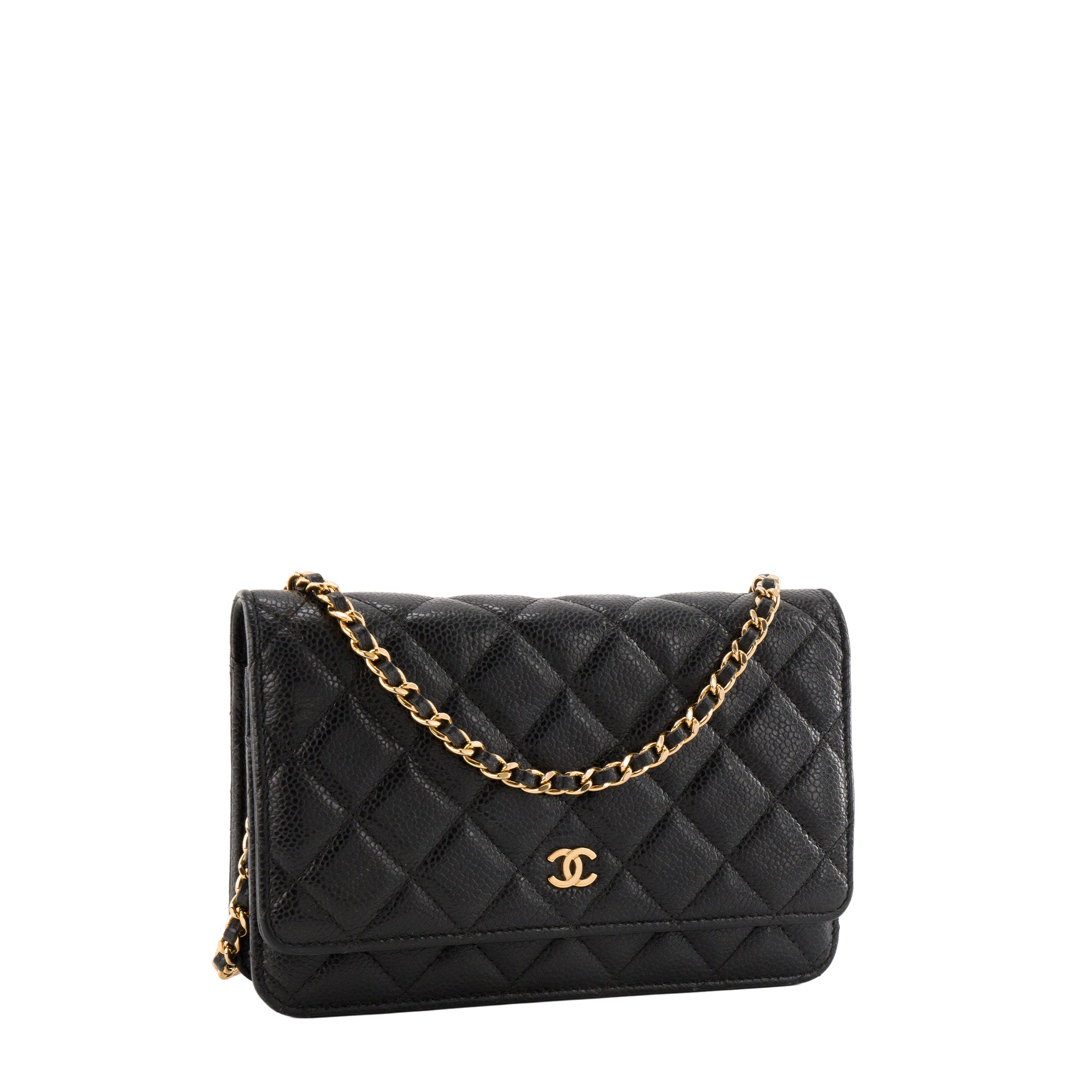 CHANEL - Sac à bandoulière Wallet On Chain Classique/Timeless Chanel en cuir caviar noir