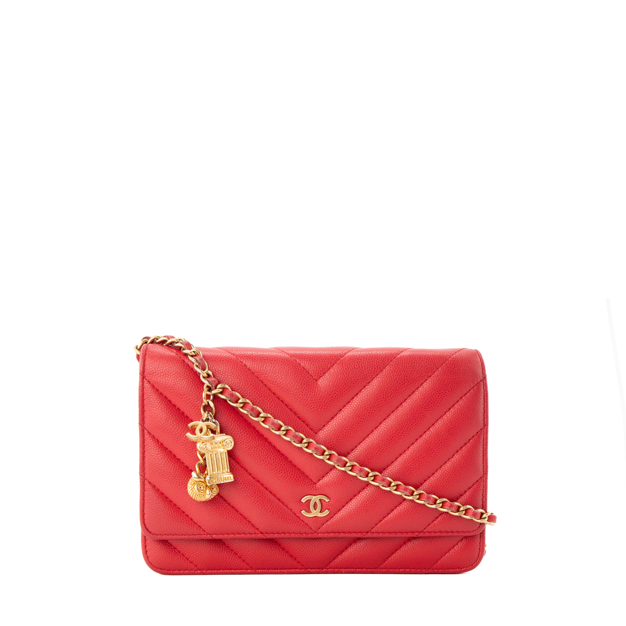 CHANEL - Sac à bandoulière Wallet On Chain Classique/Timeless Chanel en cuir caviar rouge édition limitée