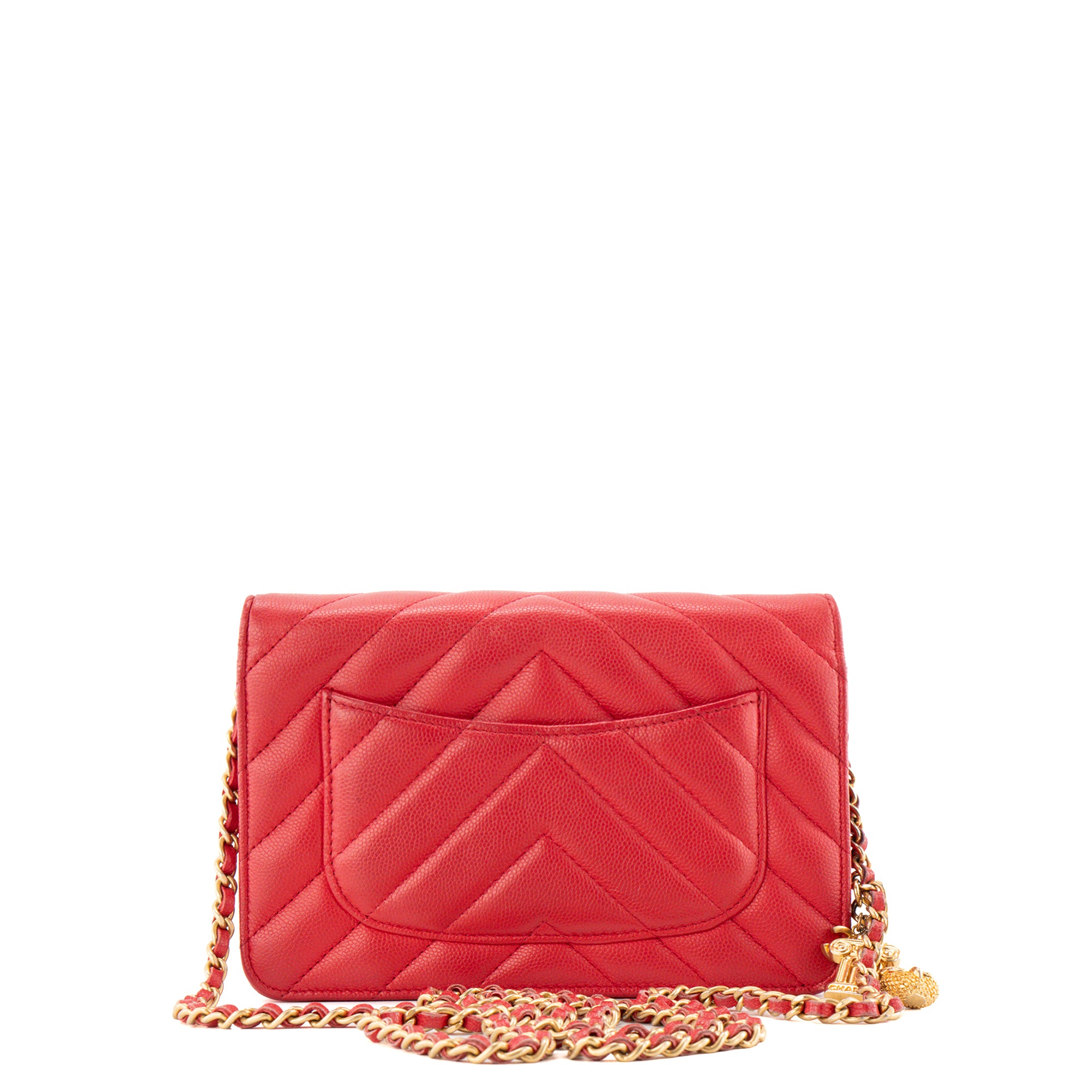 CHANEL - Sac à bandoulière Wallet On Chain Classique/Timeless Chanel en cuir caviar rouge édition limitée