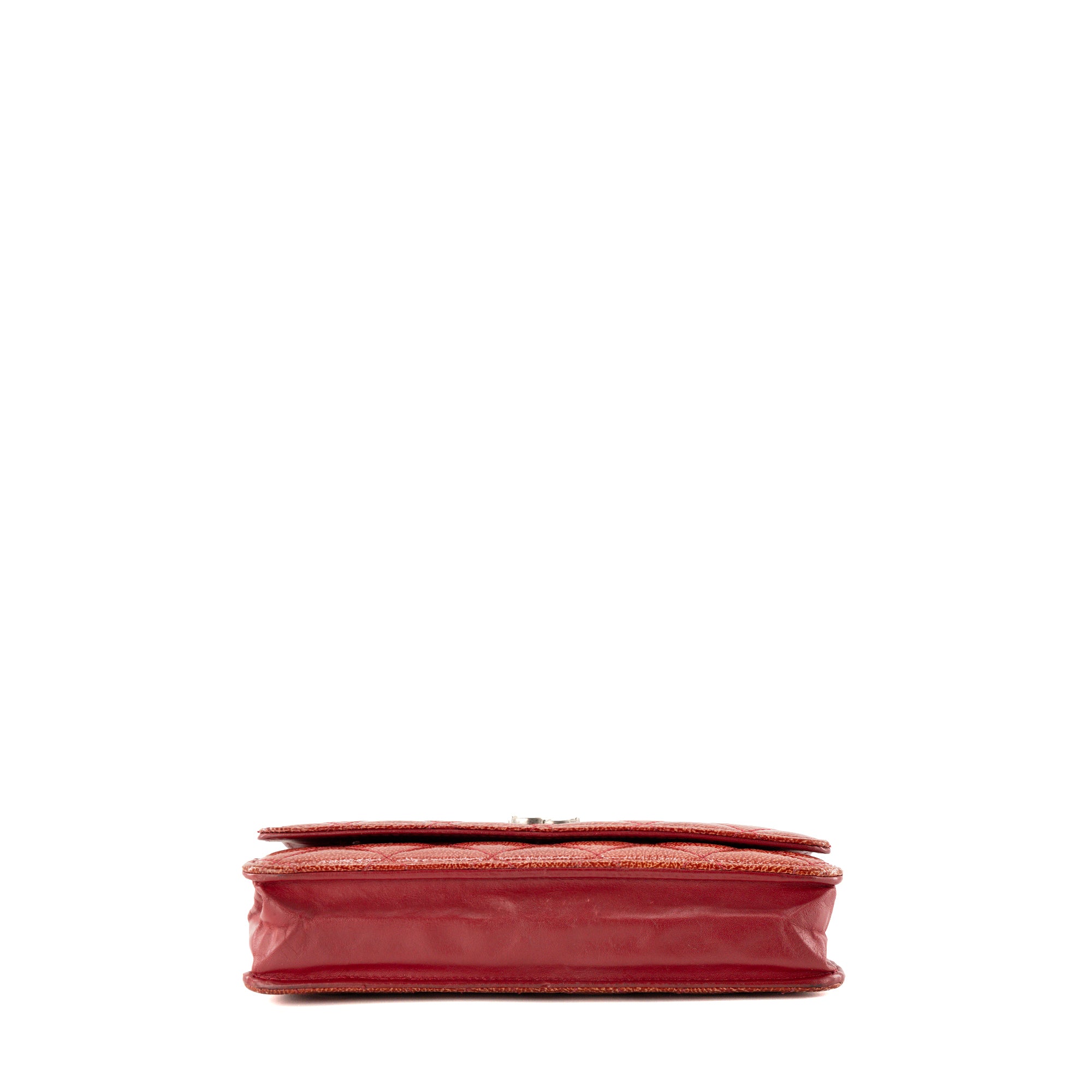 CHANEL - Sac à bandoulière Wallet On Chain Classique/Timeless Chanel en cuir verni orange et rose édition limitée