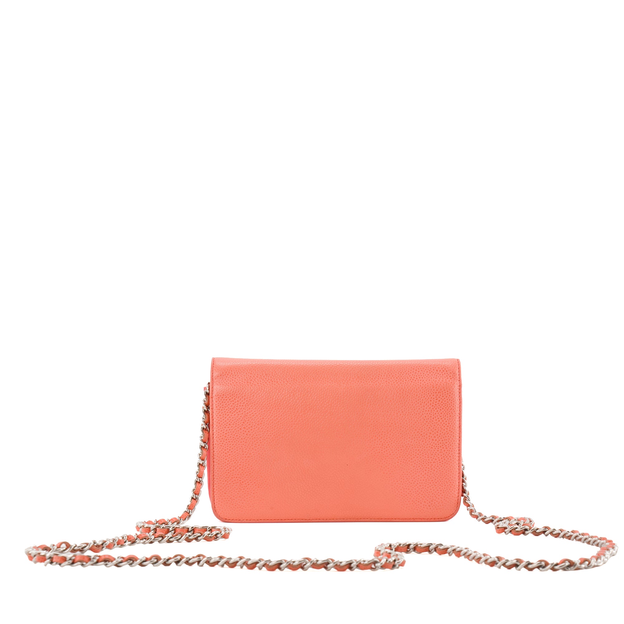 CHANEL - Sac à bandoulière Wallet on Chain Coco Mark Chanel en cuir caviar corail