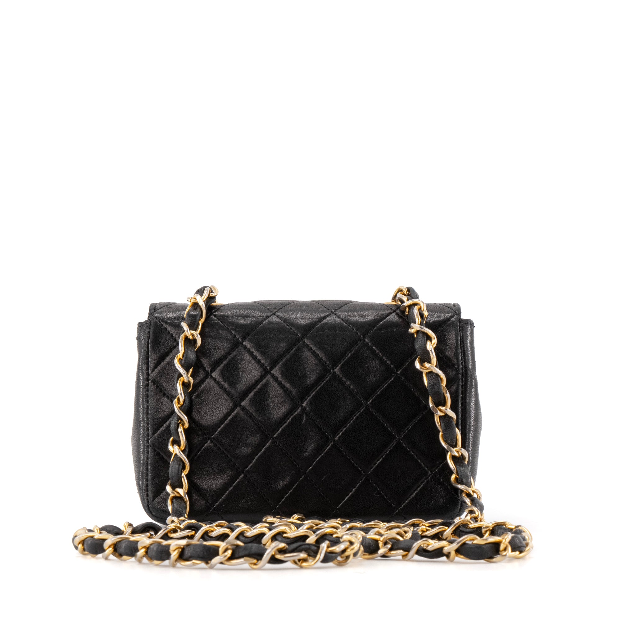 CHANEL - Sac à bandoulière Wallet On Chain mini Chanel en cuir noir vintage