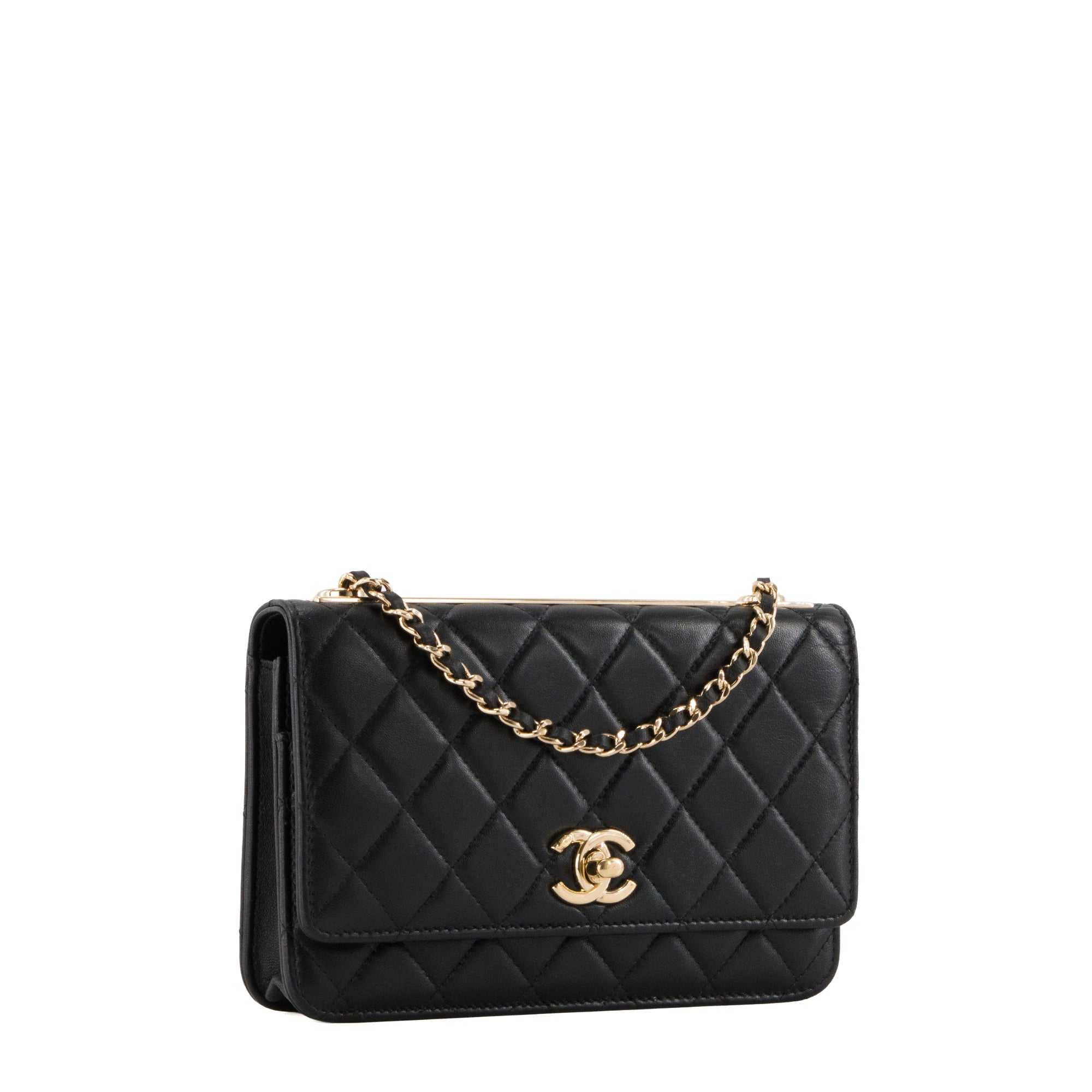 CHANEL - Sac à bandoulière Wallet On Chain Trendy CC Chanel en cuir lisse noir