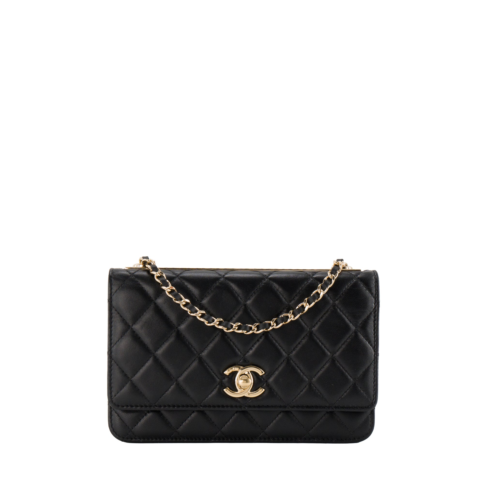 CHANEL - Sac à bandoulière Wallet On Chain Trendy CC Chanel en cuir lisse noir