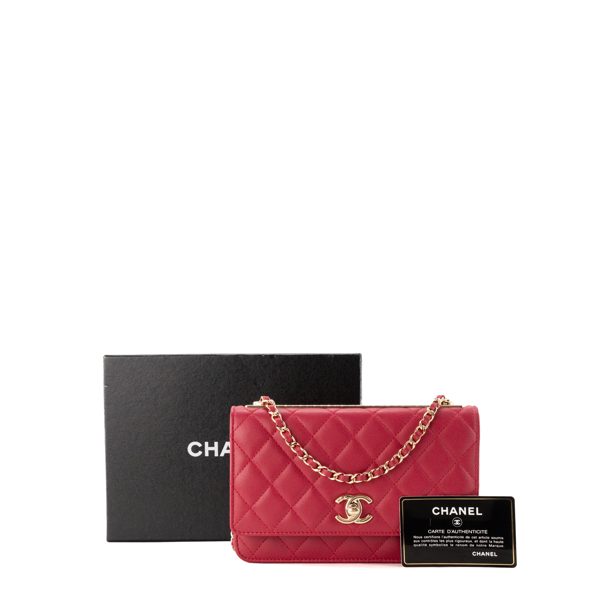 CHANEL - Sac à bandoulière Wallet On Chain Trendy CC Chanel en cuir lisse rose