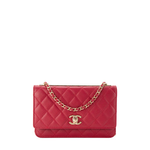CHANEL - Sac à bandoulière Wallet On Chain Trendy CC Chanel en cuir lisse rose