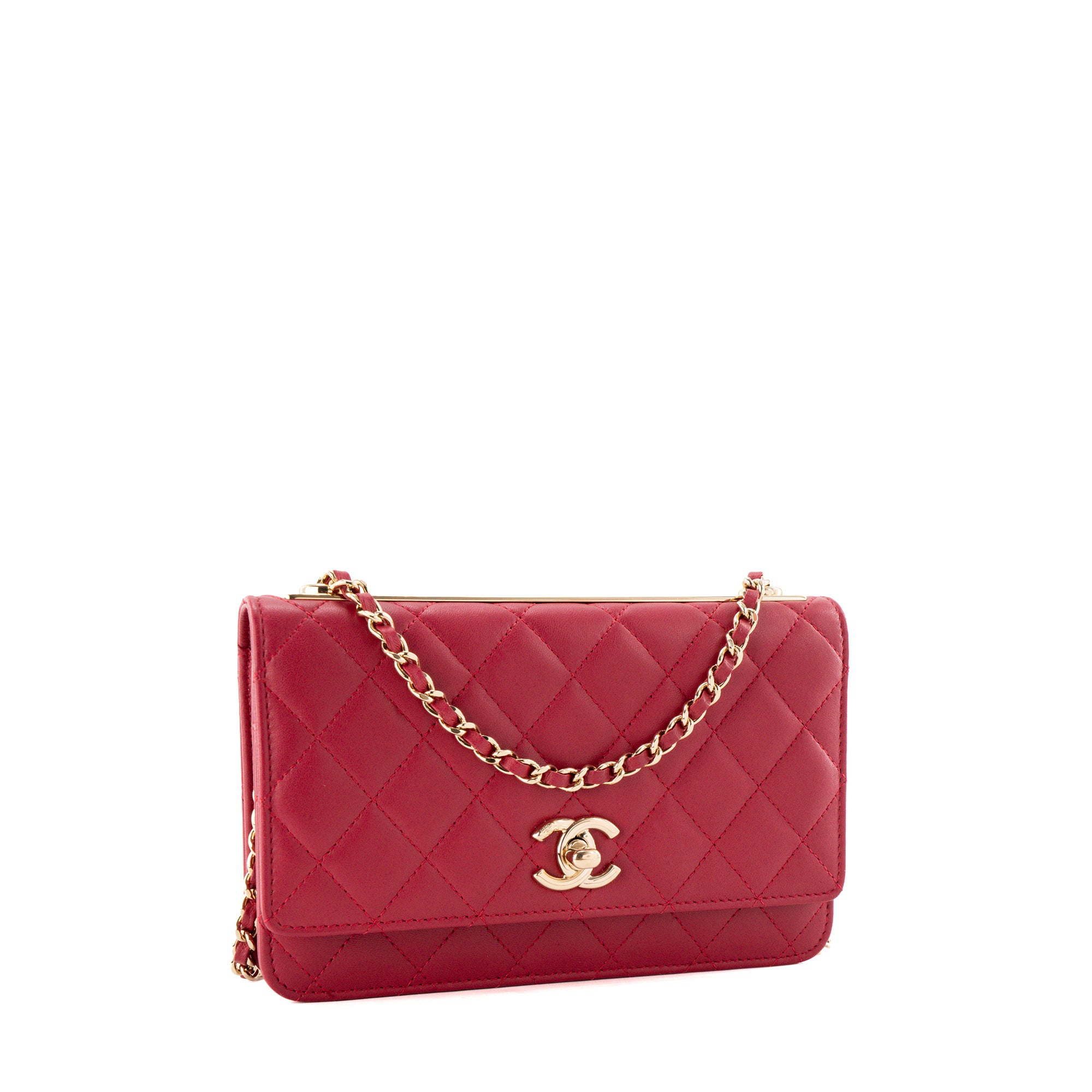 CHANEL - Sac à bandoulière Wallet On Chain Trendy CC Chanel en cuir lisse rose