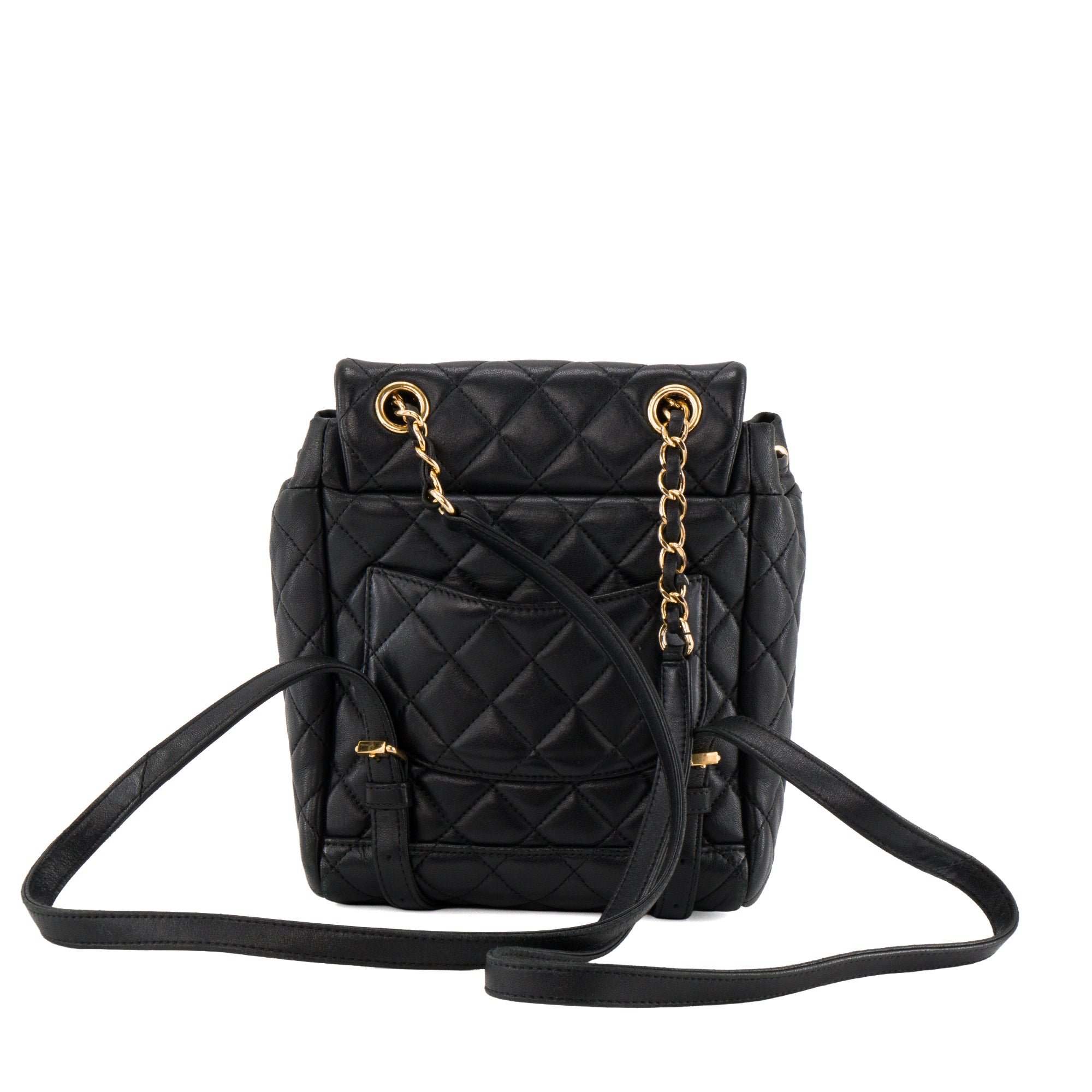 CHANEL - Sac à dos Classique/Timeless Chanel en cuir lisse noir