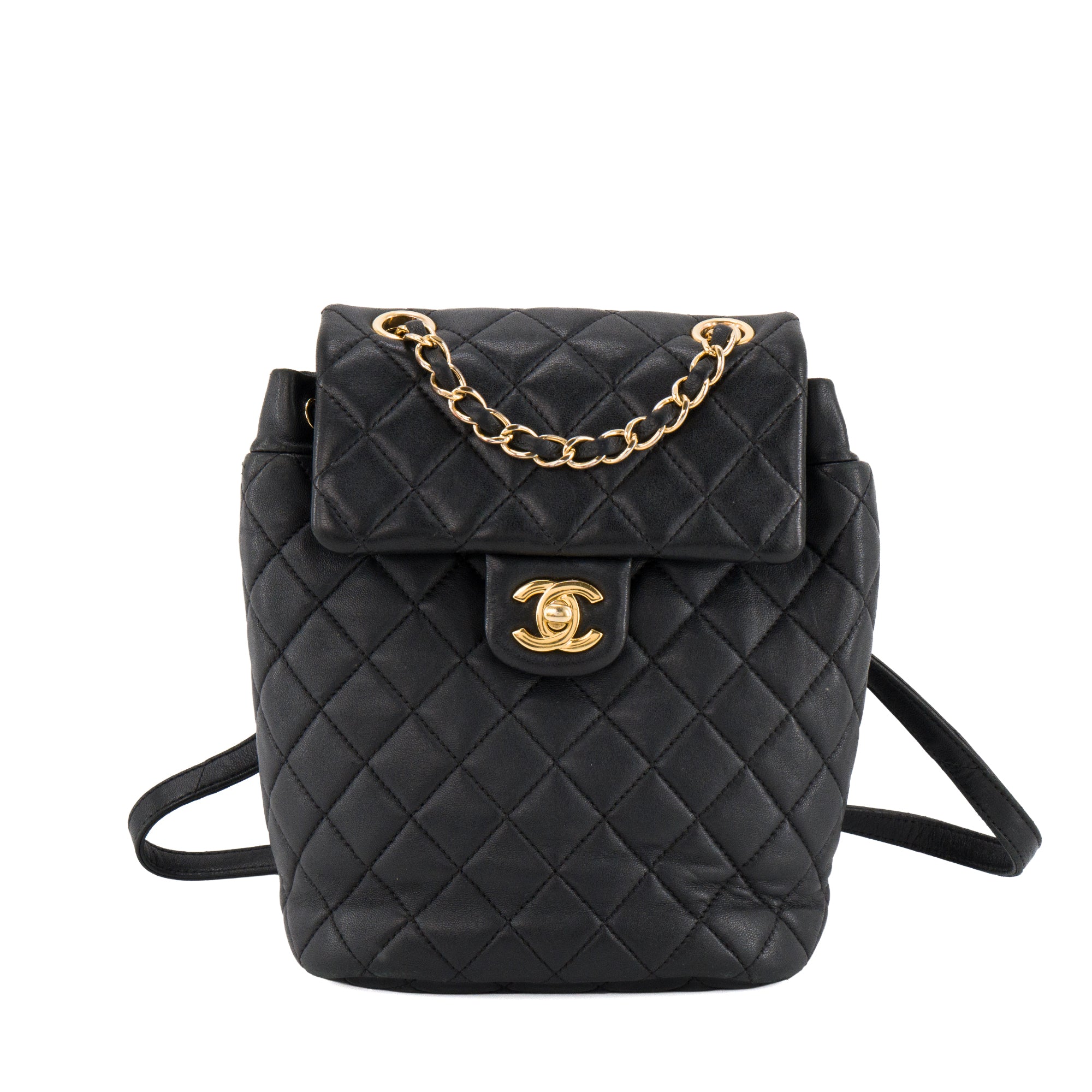 CHANEL - Sac à dos Classique/Timeless Chanel en cuir lisse noir