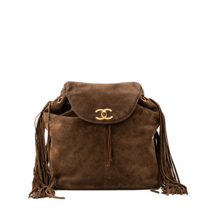 CHANEL - Vintage Brown Suede Chanel Backpack