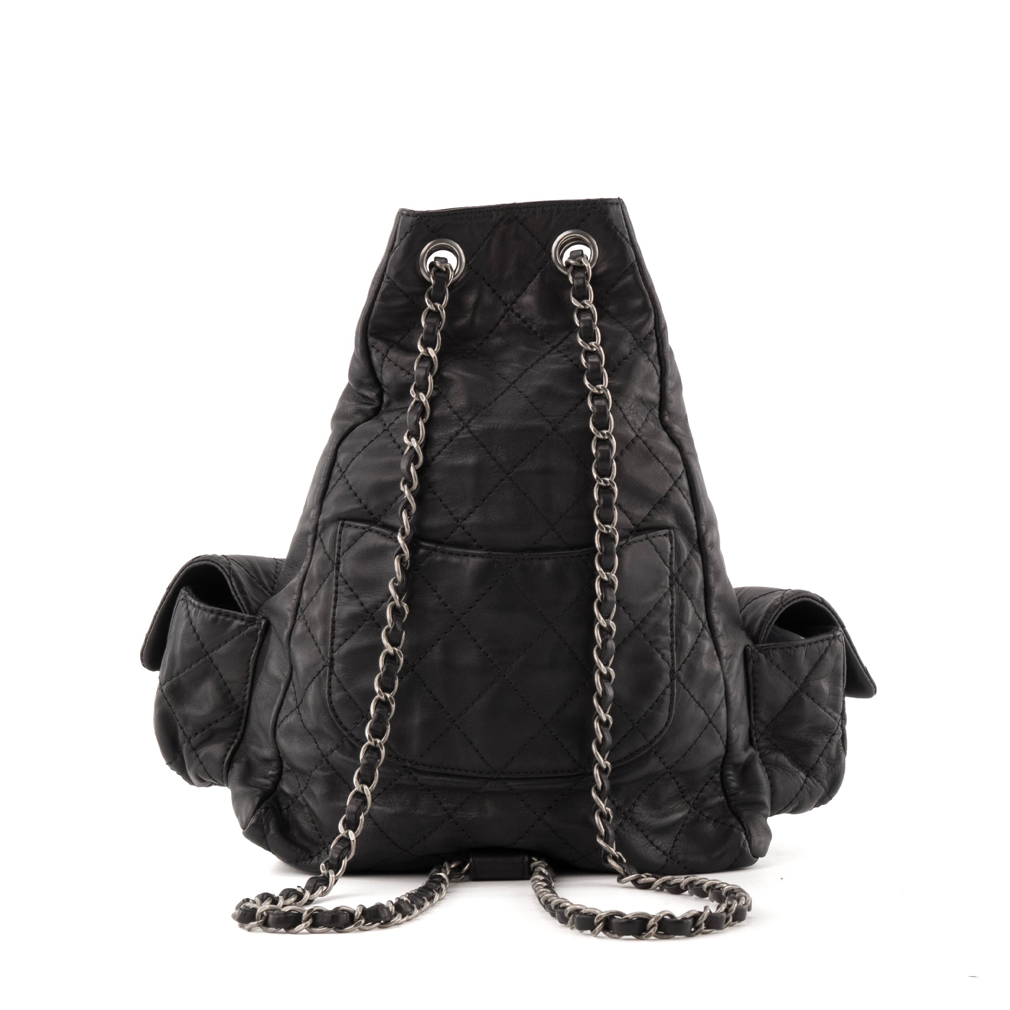 CHANEL - Sac à dos Multipocket Chanel en cuir noir