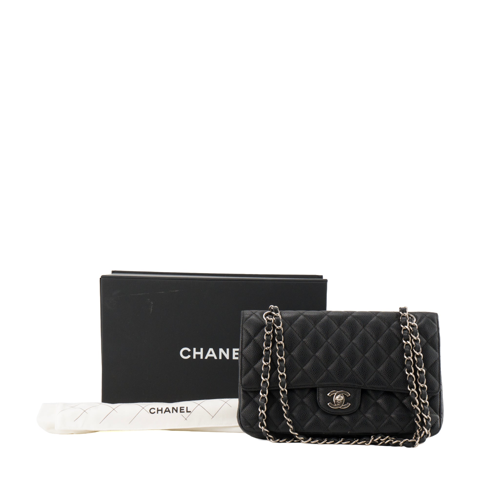 CHANEL - Sac à main Classique/Timeless 11.12 Chanel en cuir caviar noir