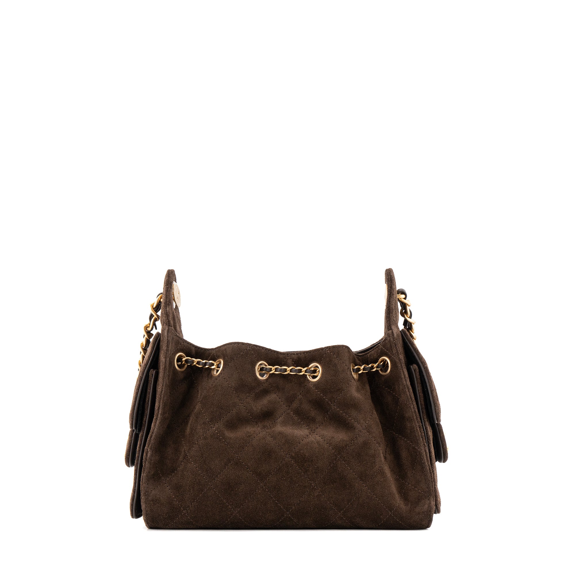 CHANEL - Sac à épaule 25 Chanel en daim marron