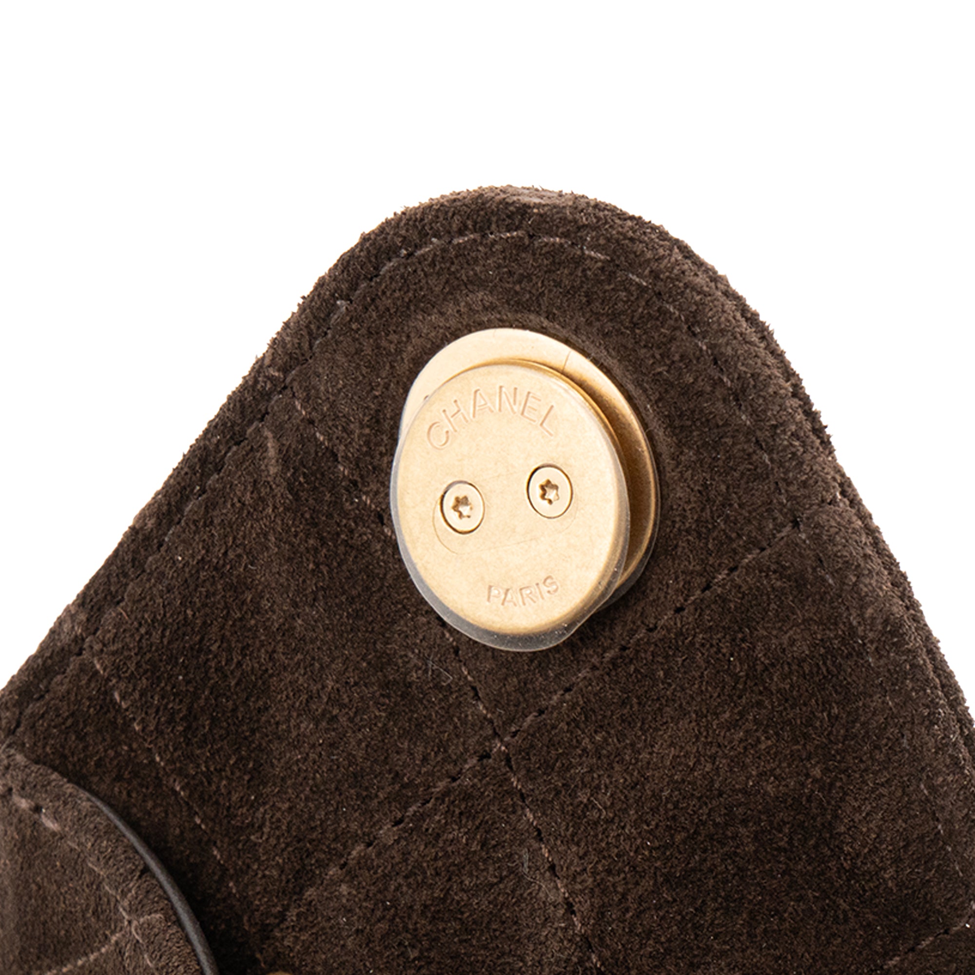 CHANEL - Sac à épaule 25 Chanel en daim marron