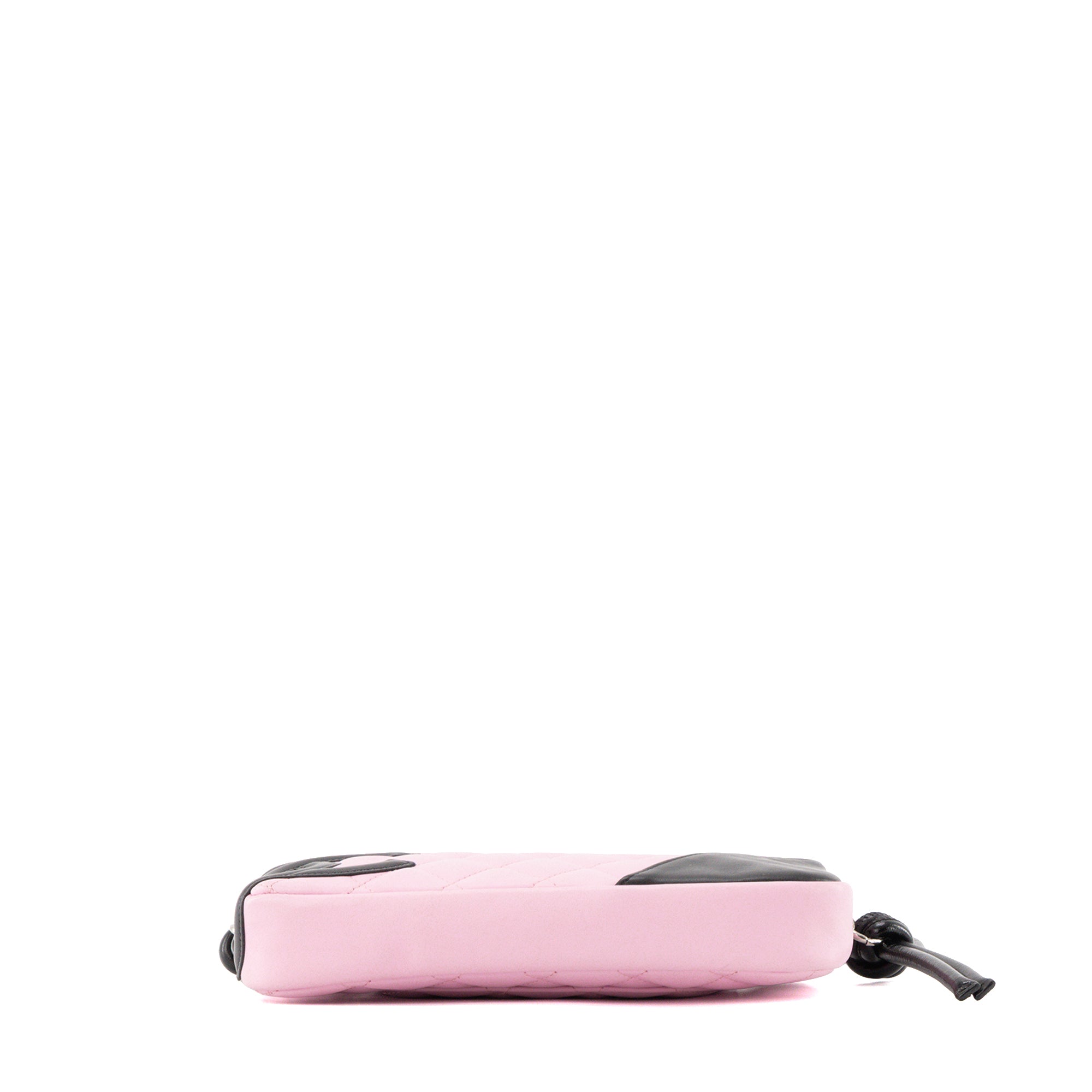 CHANEL - Pink and Black Smooth Leather Chanel Cambon Shoulder Bag