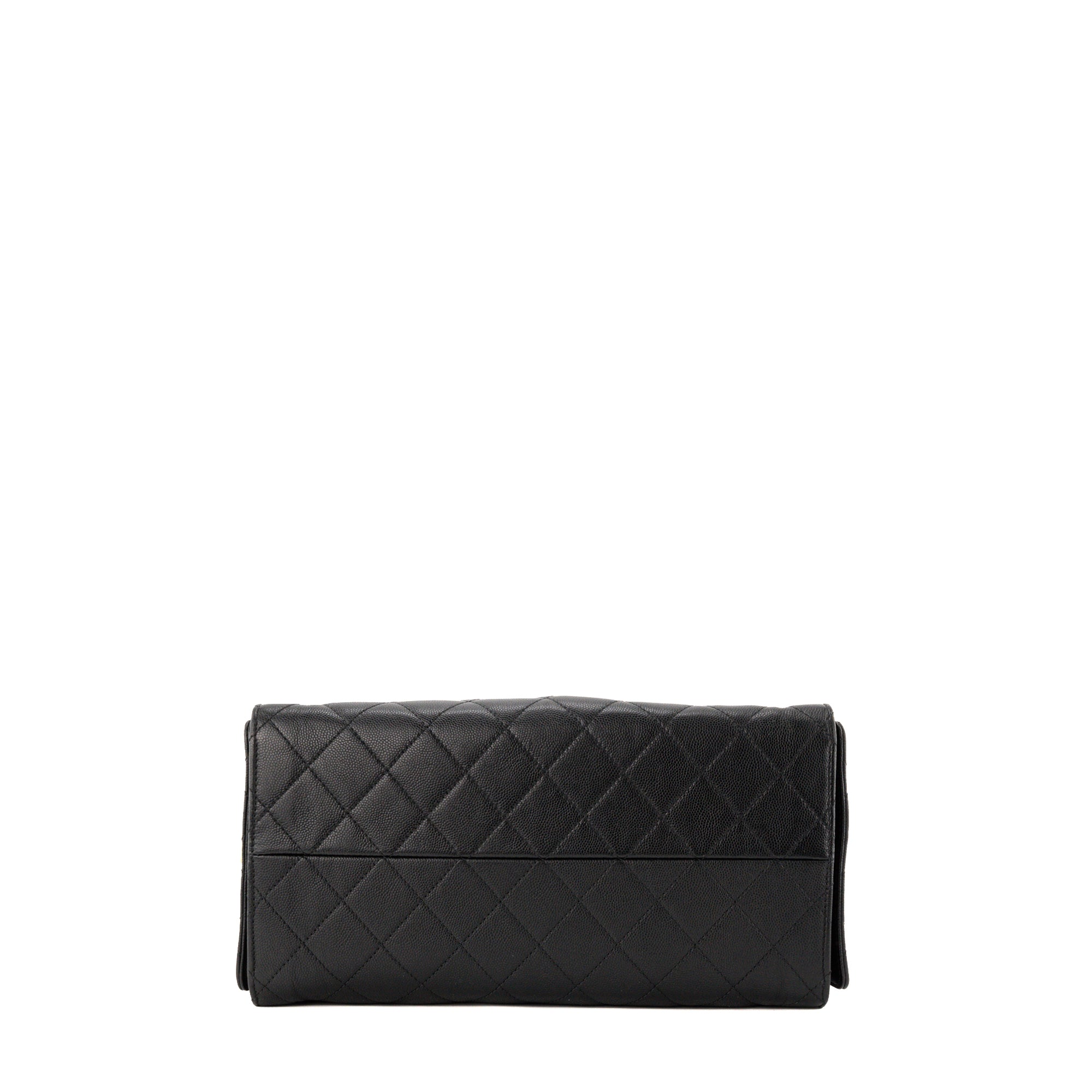 CHANEL - Sac à épaule Chanel 25 medium en cuir caviar noir