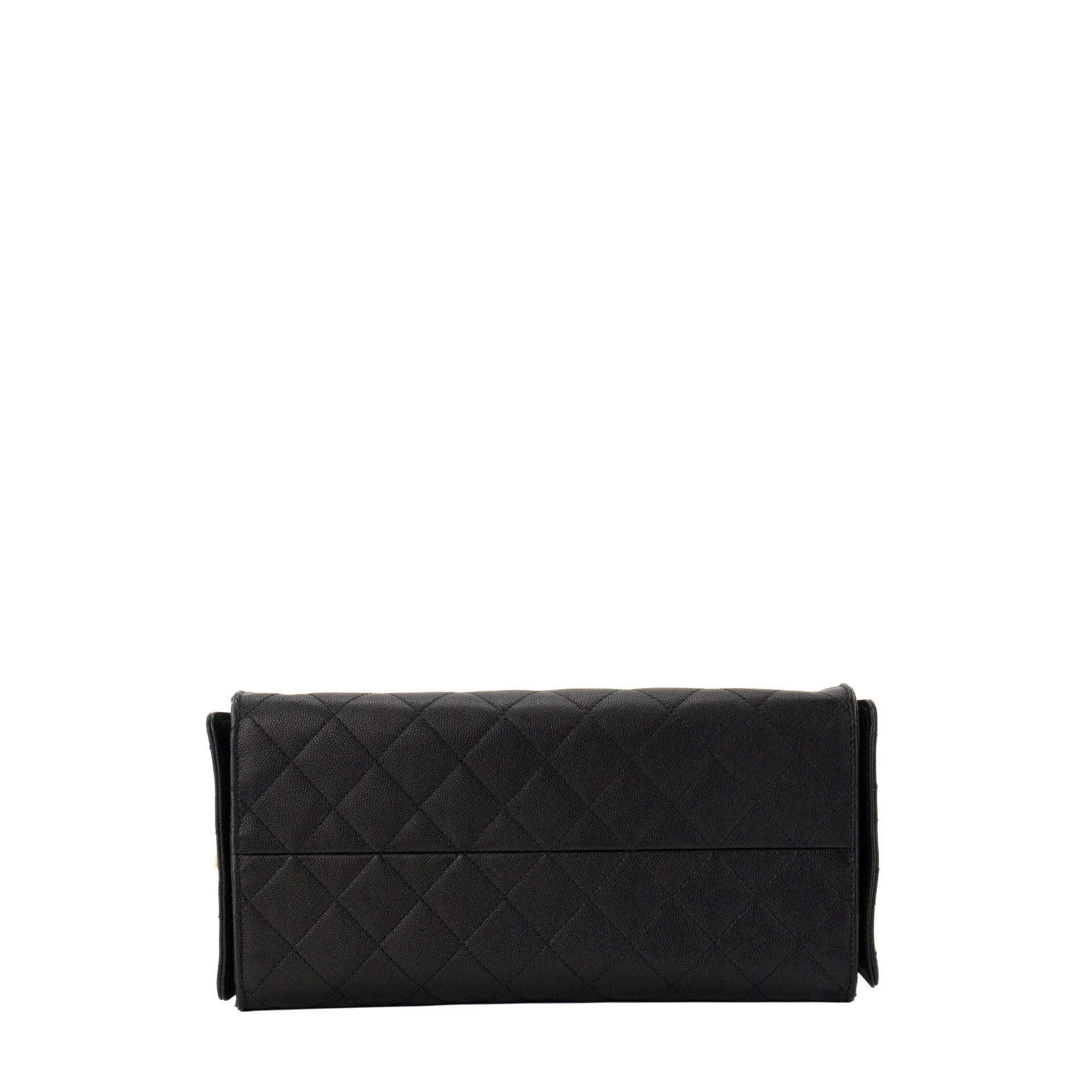 CHANEL - Sac à épaule Chanel 25 medium en cuir grainé noir