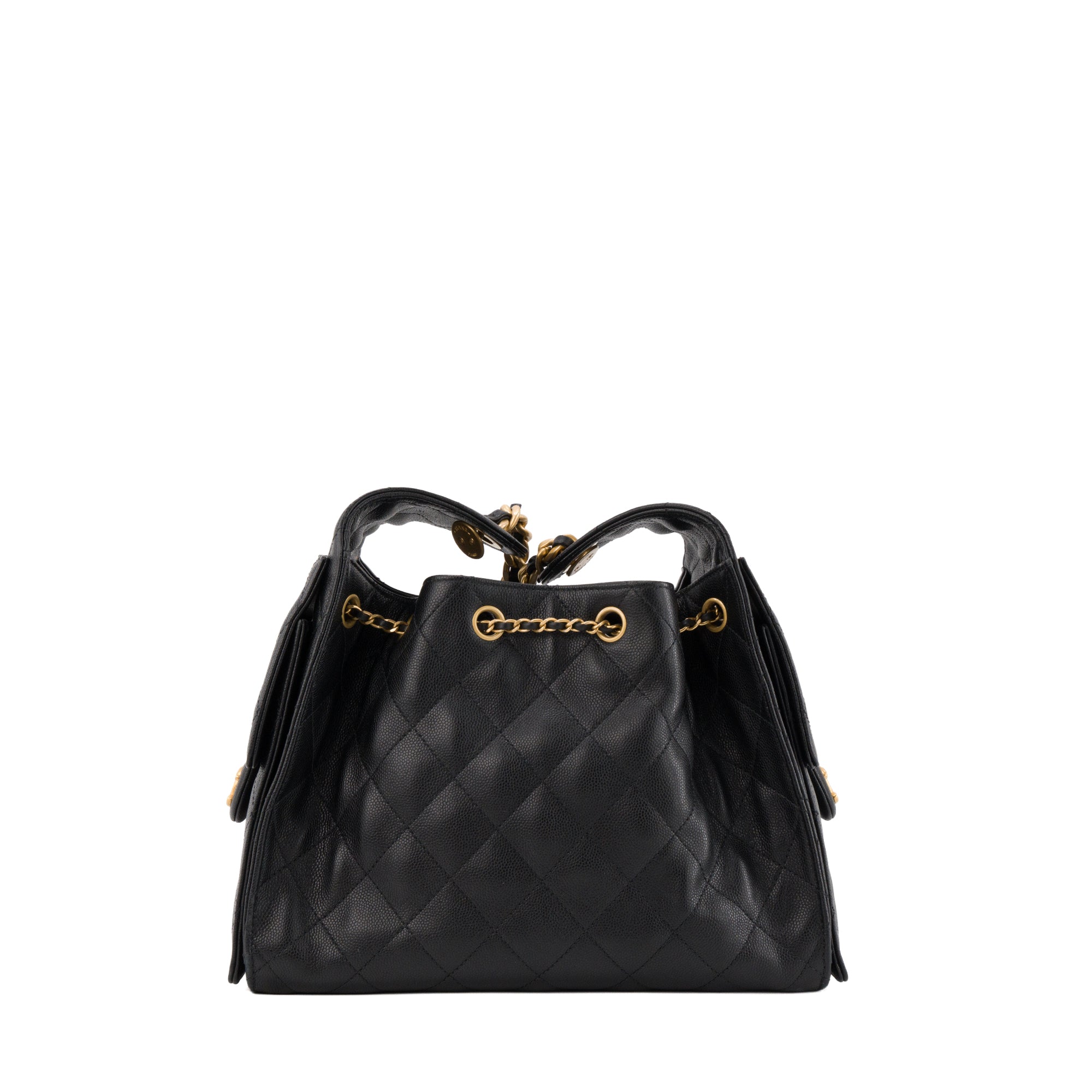 CHANEL - Sac à épaule Chanel 25 small en cuir caviar noir