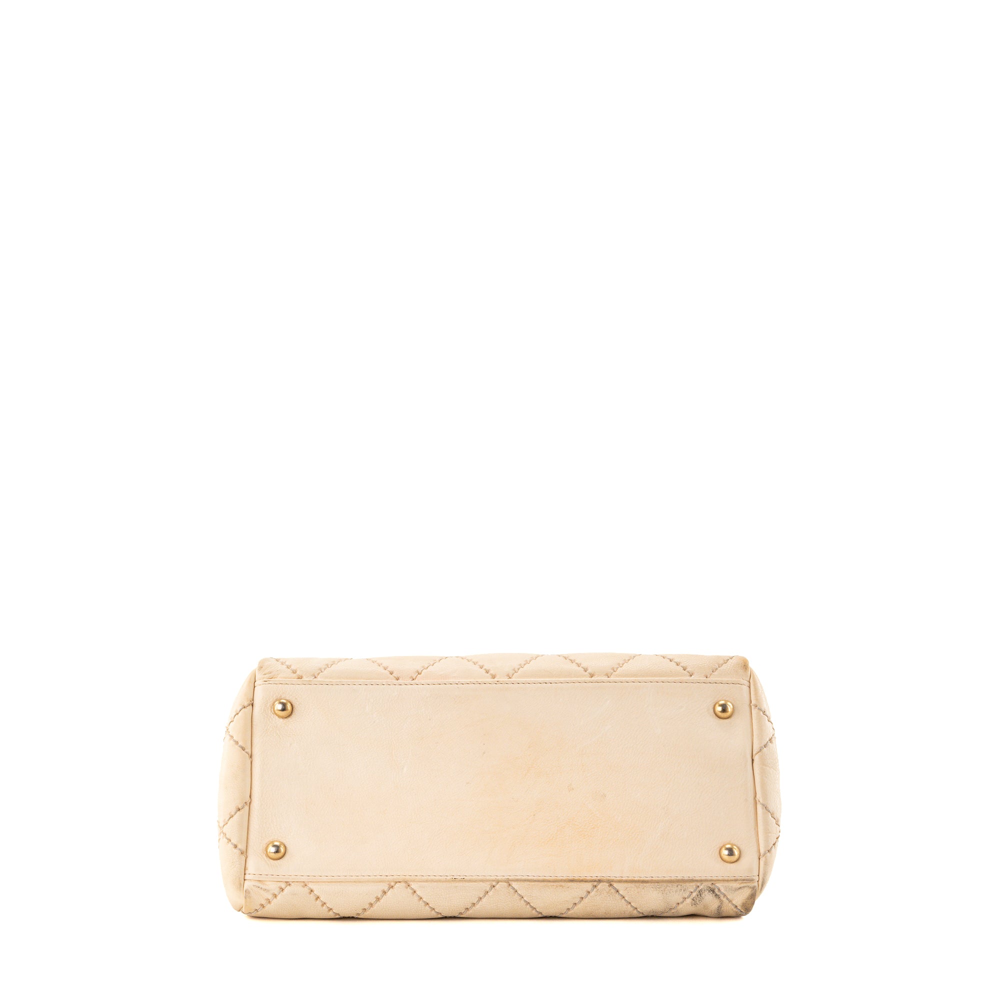 CHANEL - Sac à épaule Chanel en cuir beige vintage