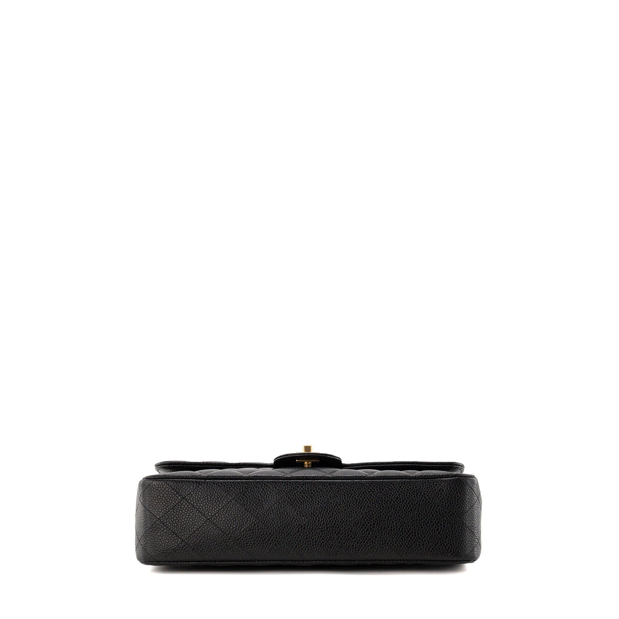 CHANEL - Sac à épaule Classique/Timeless 11.12 Chanel en cuir caviar noir