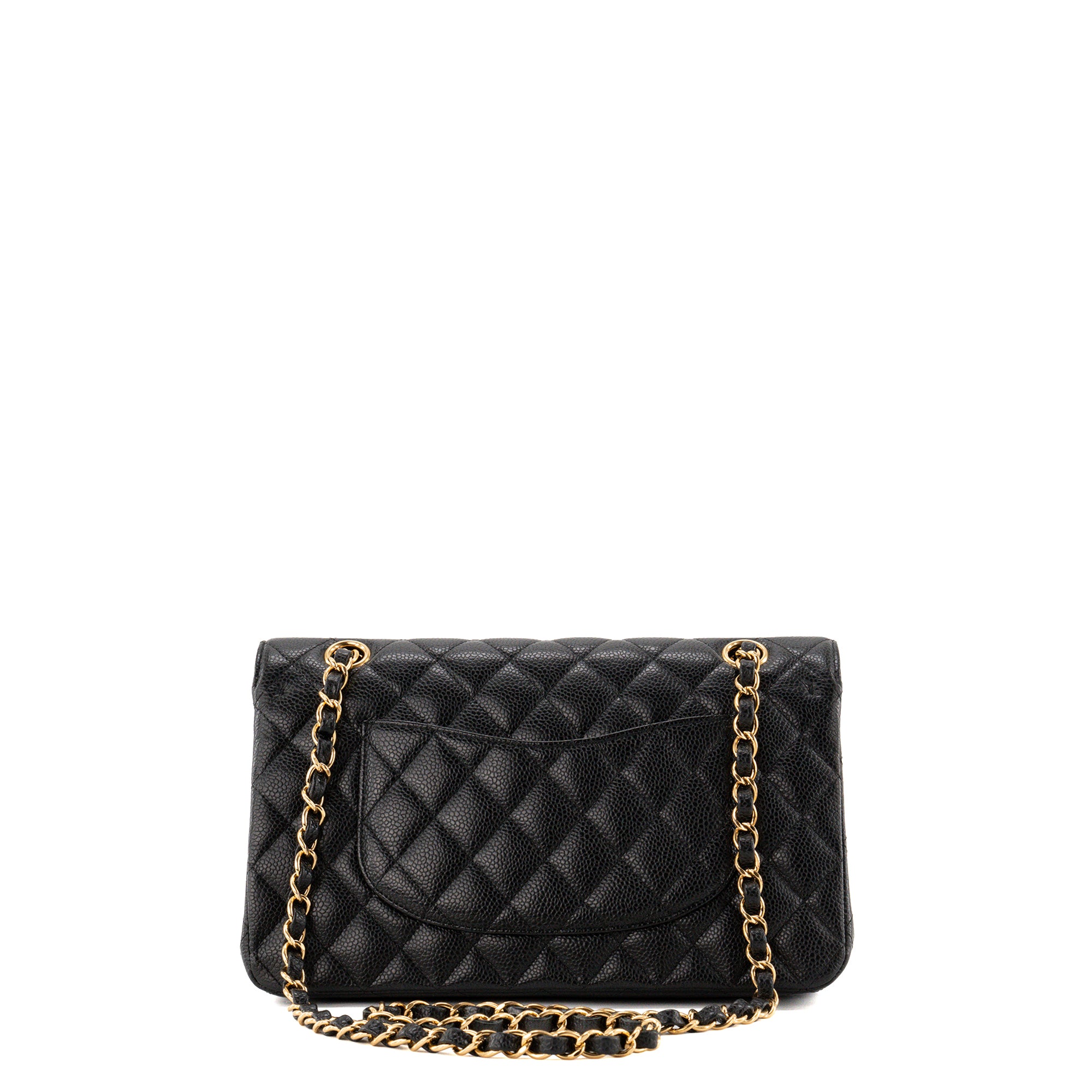 CHANEL - Sac à épaule Classique/Timeless 11.12 Chanel en cuir caviar noir