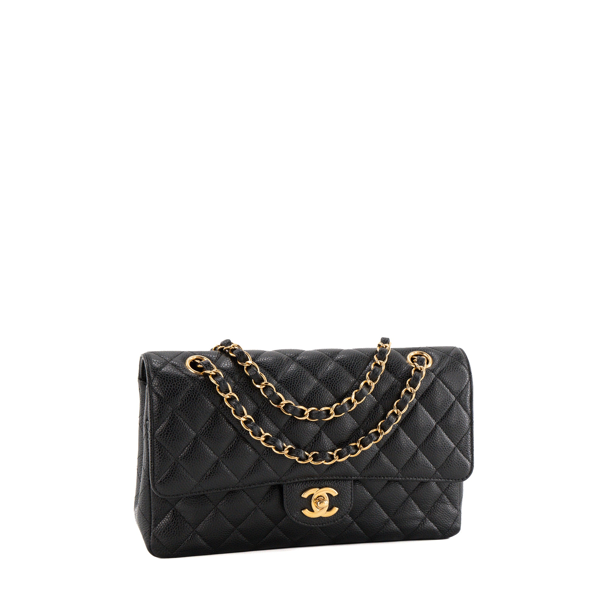 CHANEL - Sac à épaule Classique/Timeless 11.12 Chanel en cuir caviar noir