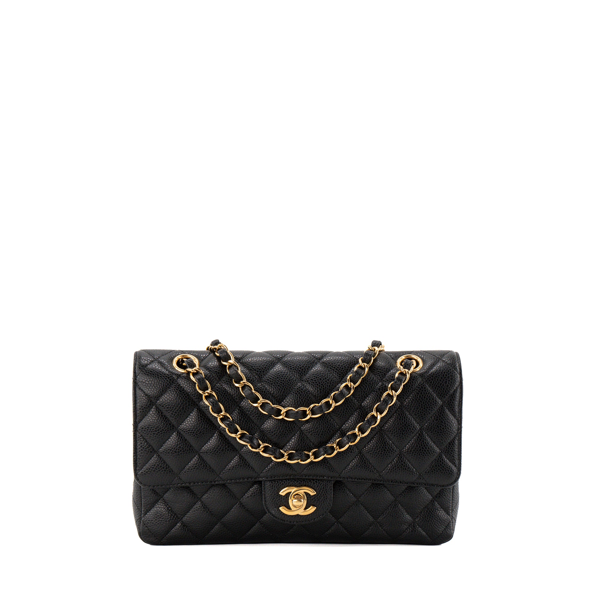 CHANEL - Sac à épaule Classique/Timeless 11.12 Chanel en cuir caviar noir