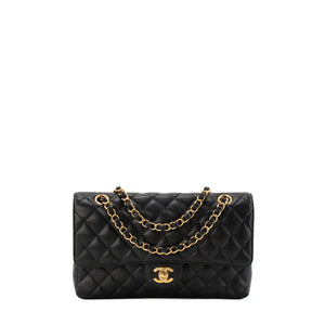 CHANEL - Sac à épaule Classique/Timeless 11.12 Chanel en cuir caviar noir