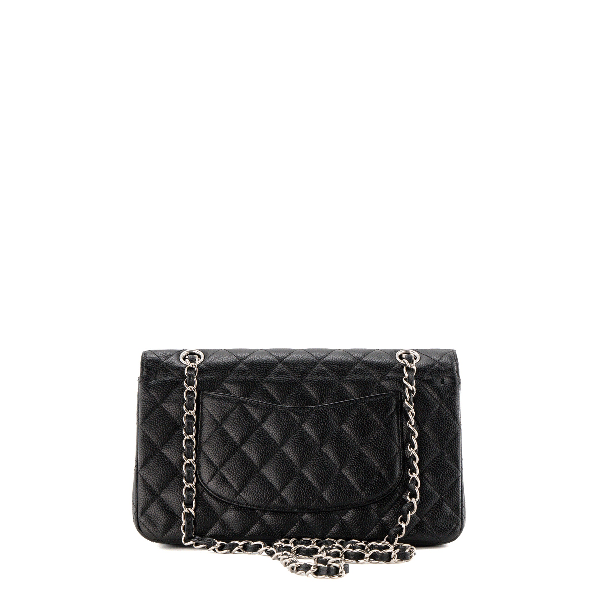 CHANEL - Sac à épaule Classique/Timeless 11.12 Chanel en cuir caviar noir