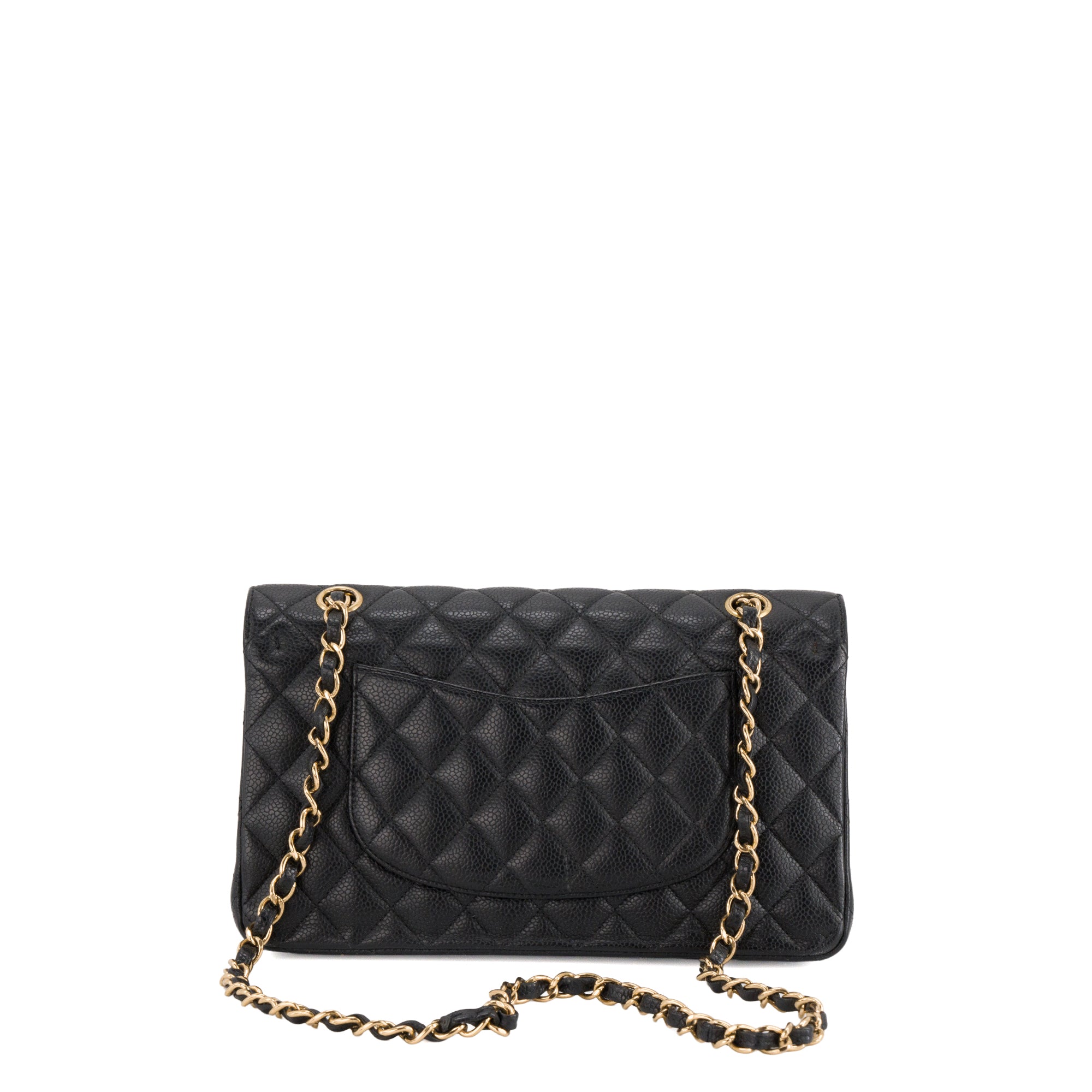 CHANEL - Sac à épaule Classique/Timeless 11.12 Chanel en cuir caviar noir