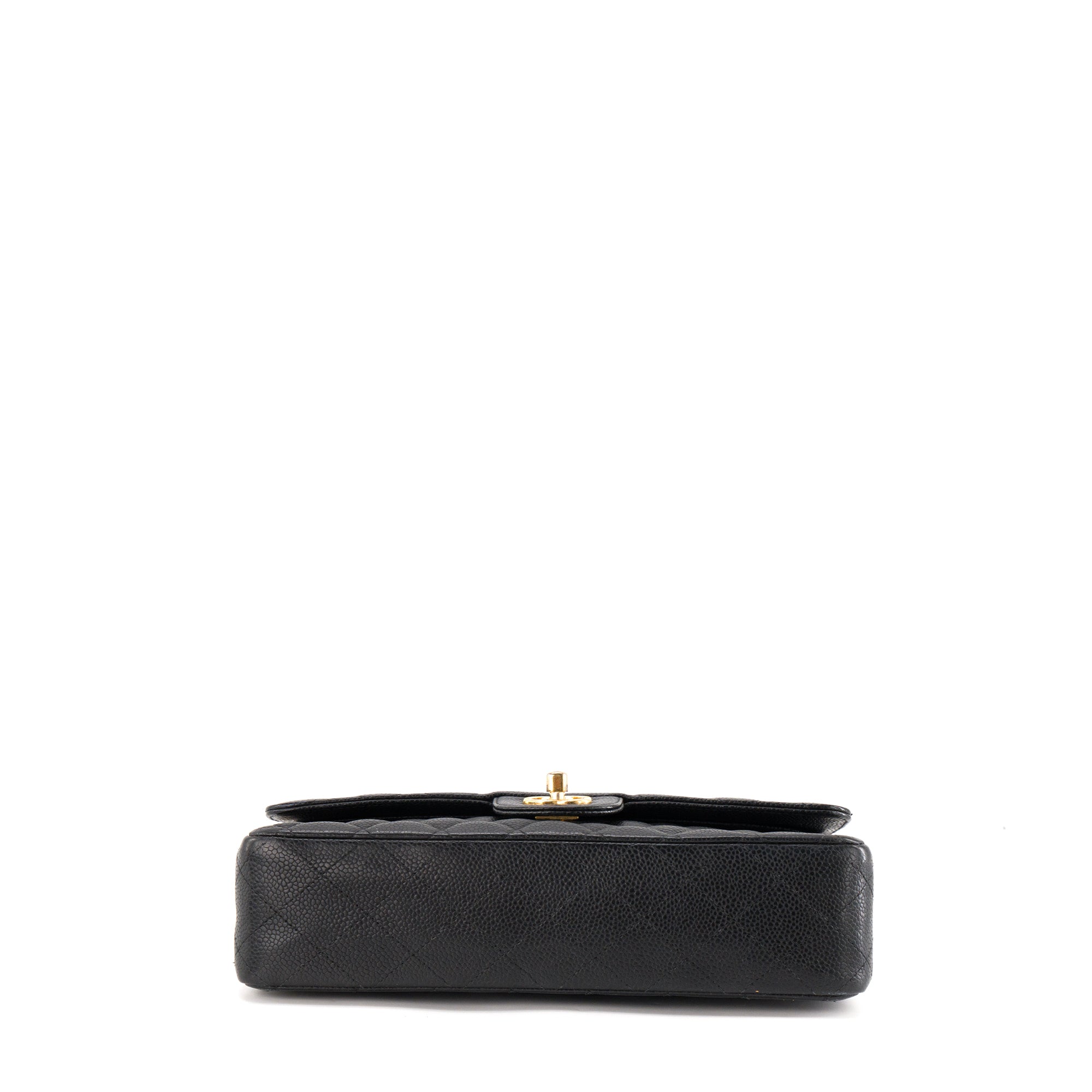 CHANEL - Sac à épaule Classique/Timeless 11.12 Chanel en cuir caviar noir