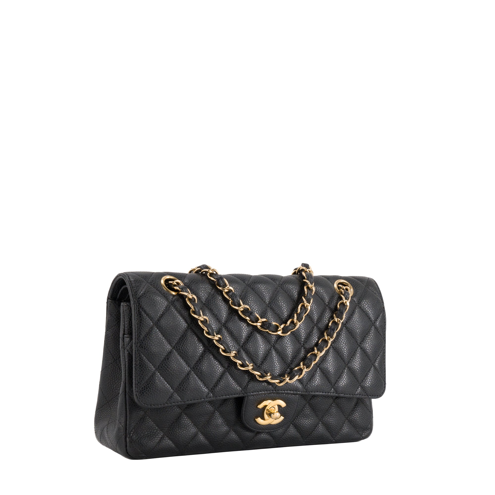 CHANEL - Sac à épaule Classique/Timeless 11.12 Chanel en cuir caviar noir