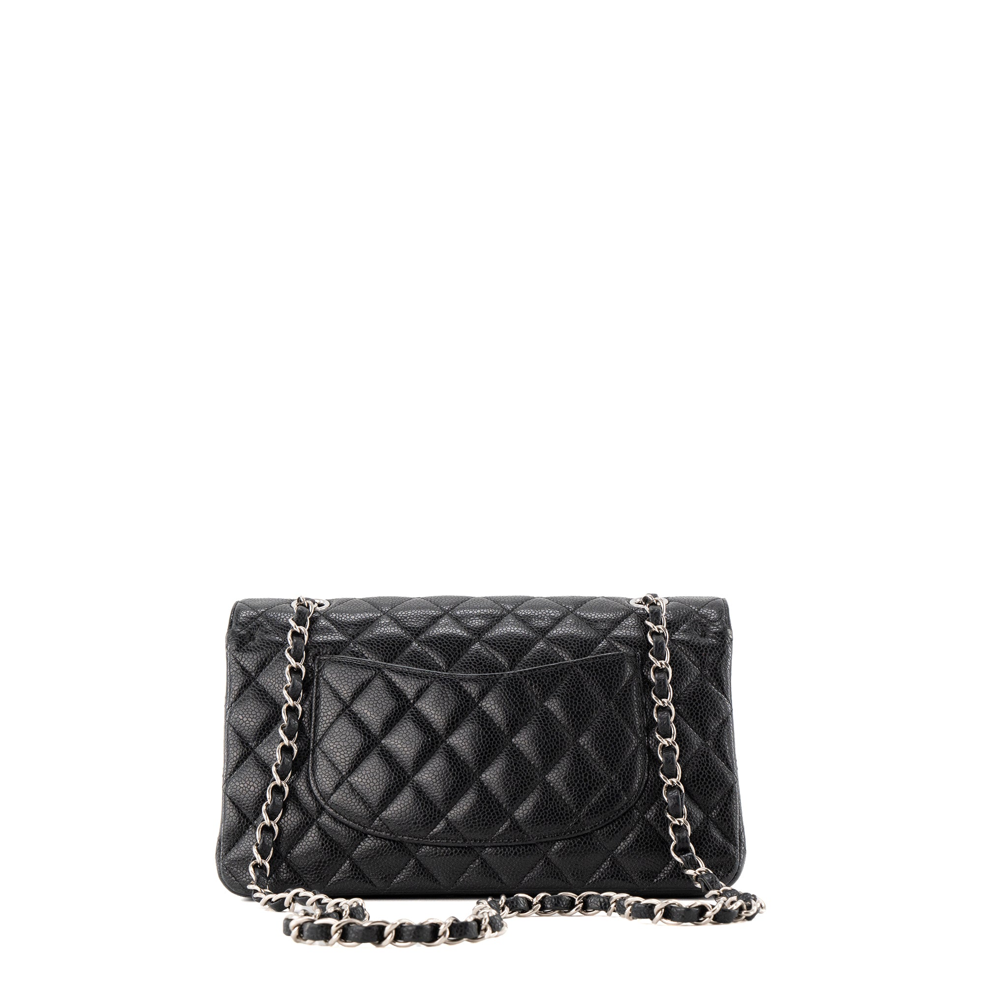 CHANEL - Sac à épaule Classique/Timeless 11.12 Chanel en cuir caviar noir