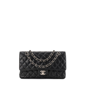 CHANEL - Sac à épaule Classique/Timeless 11.12 Chanel en cuir caviar noir