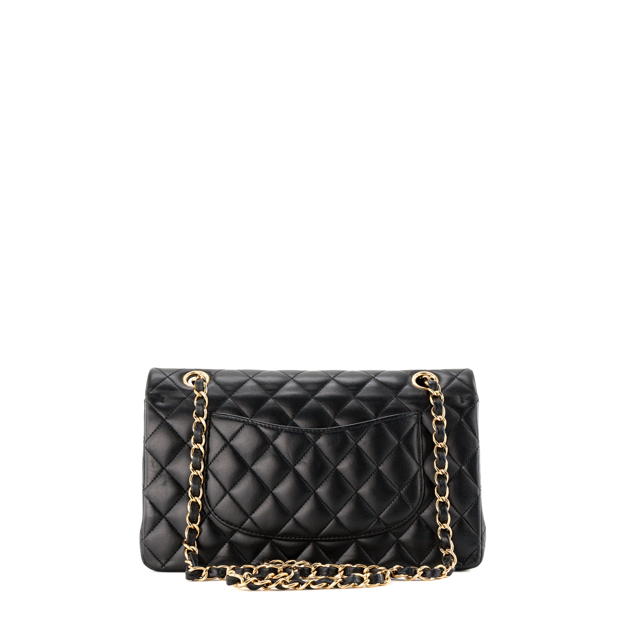 CHANEL - Sac à épaule Classique/Timeless 11.12 Chanel en cuir lisse noir